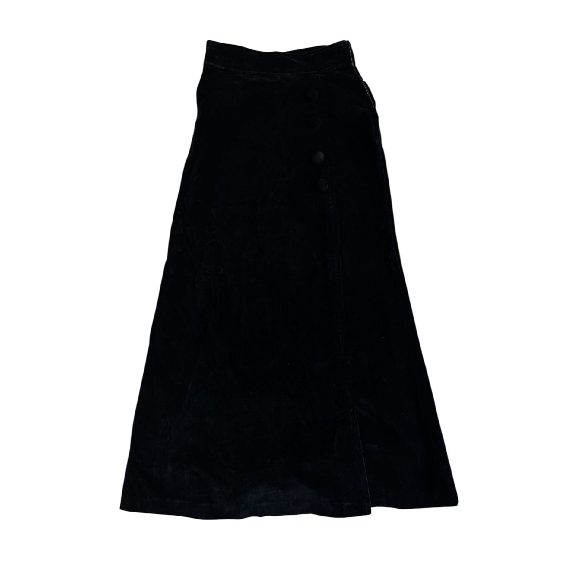 🐈‍⬛ Fustă Vintage din Catifea Neagră – XS / S (IT 40) - anbracaminte