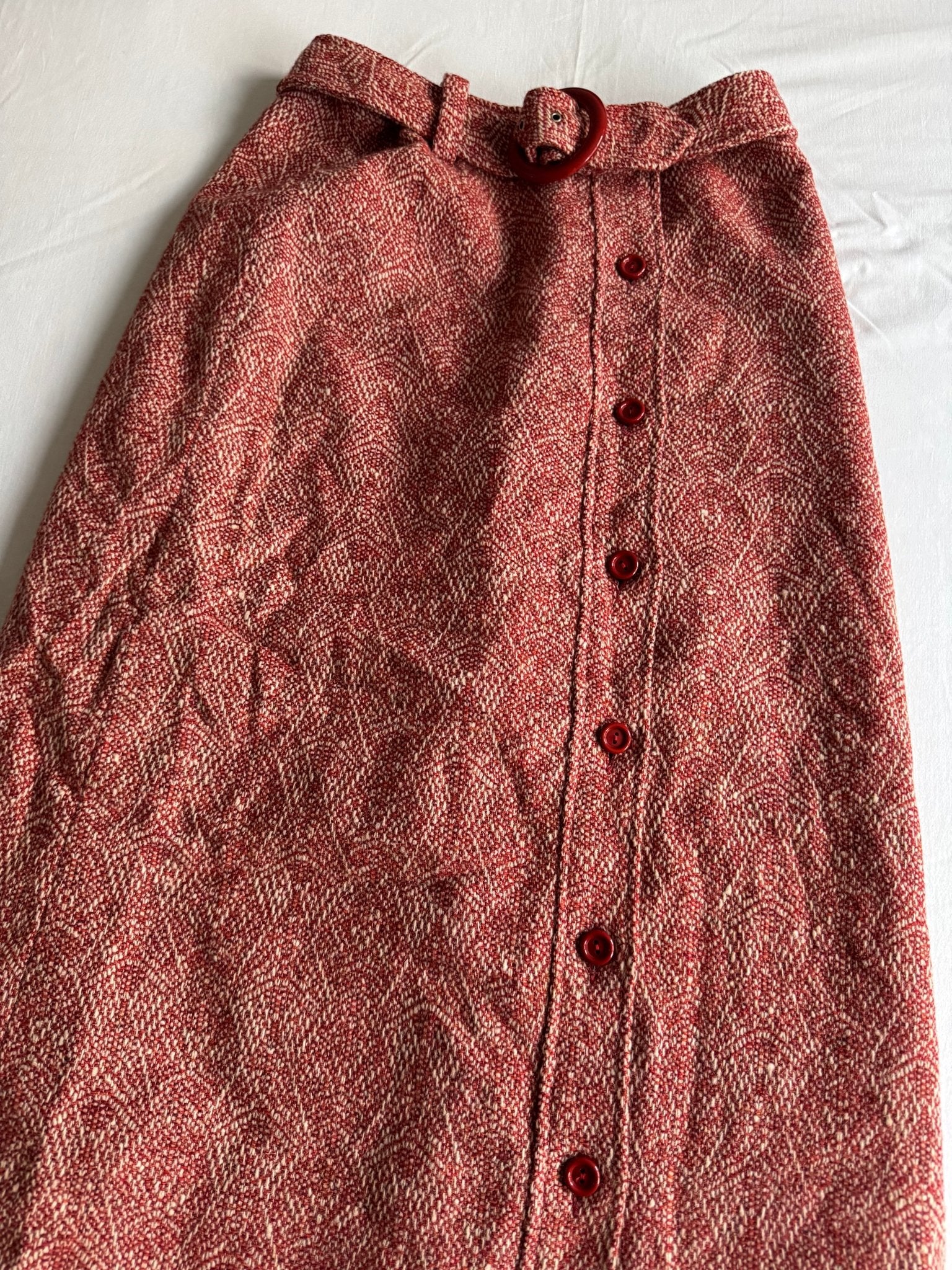 🧵 Fustă Vintage din Lână cu Curea (Mărime IT 46 – L) - anbracaminte