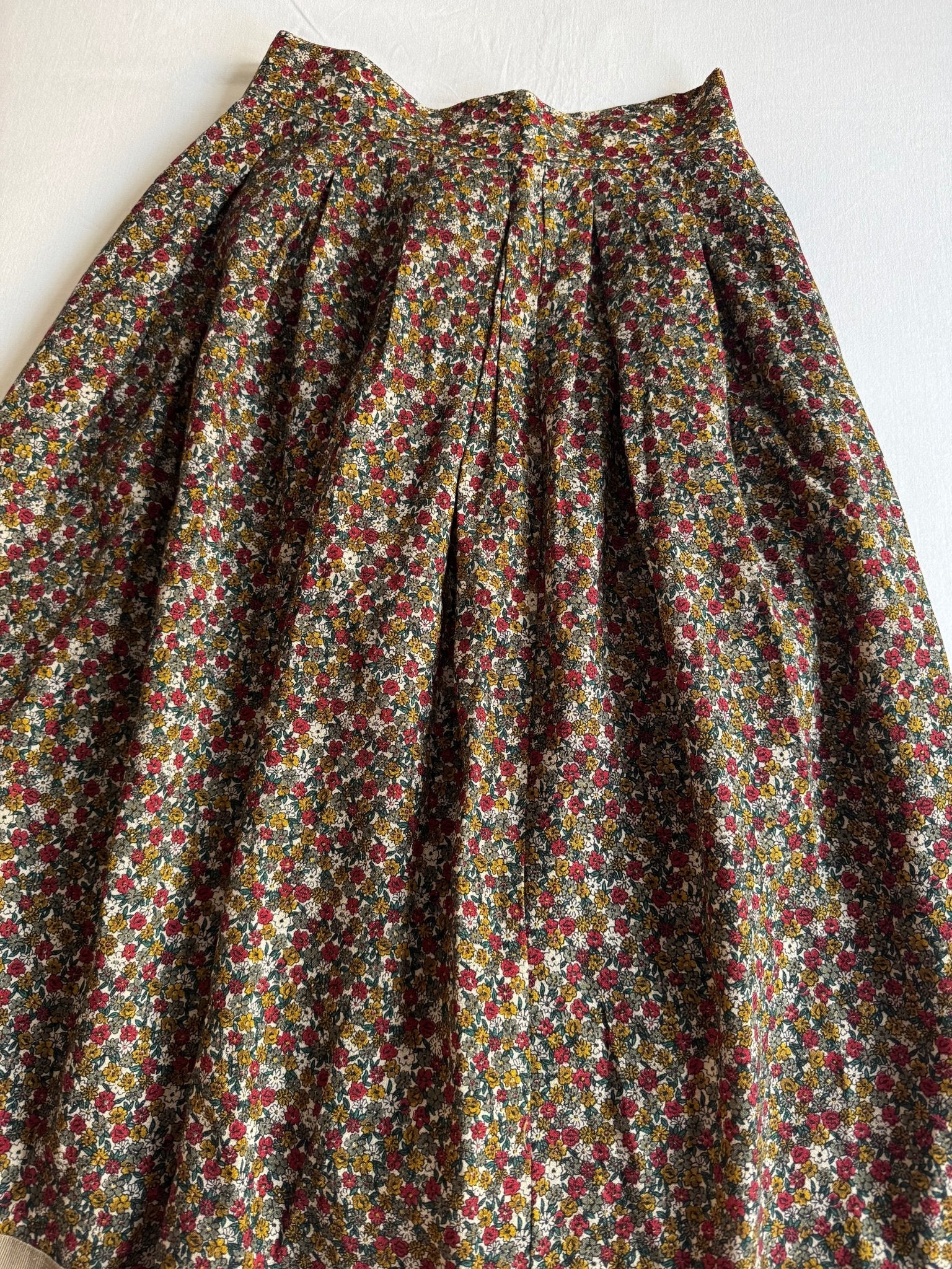 💐 Fustă Vintage din Lână cu Imprimeu Floral – S (IT 42) - anbracaminte