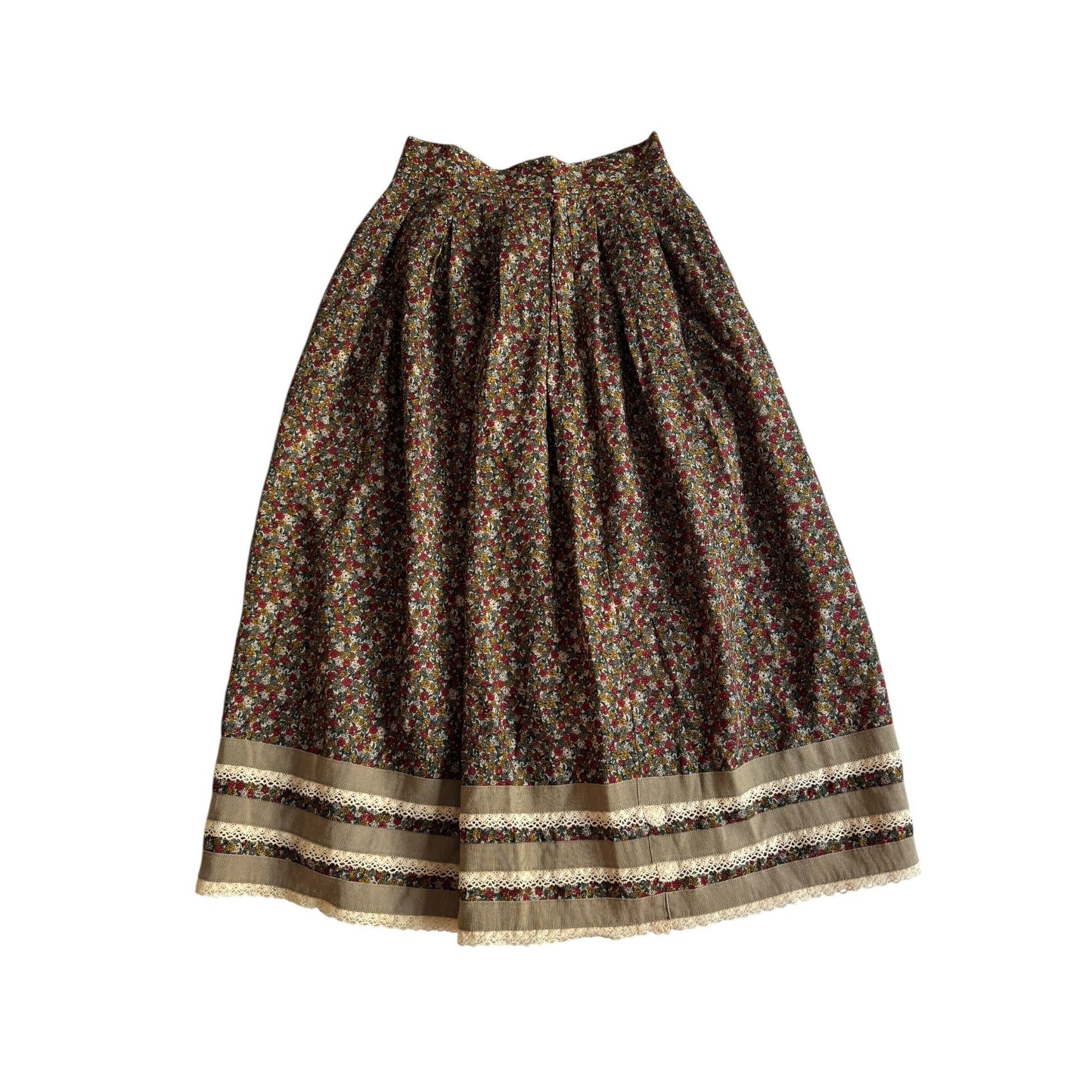 💐 Fustă Vintage din Lână cu Imprimeu Floral – S (IT 42) - anbracaminte