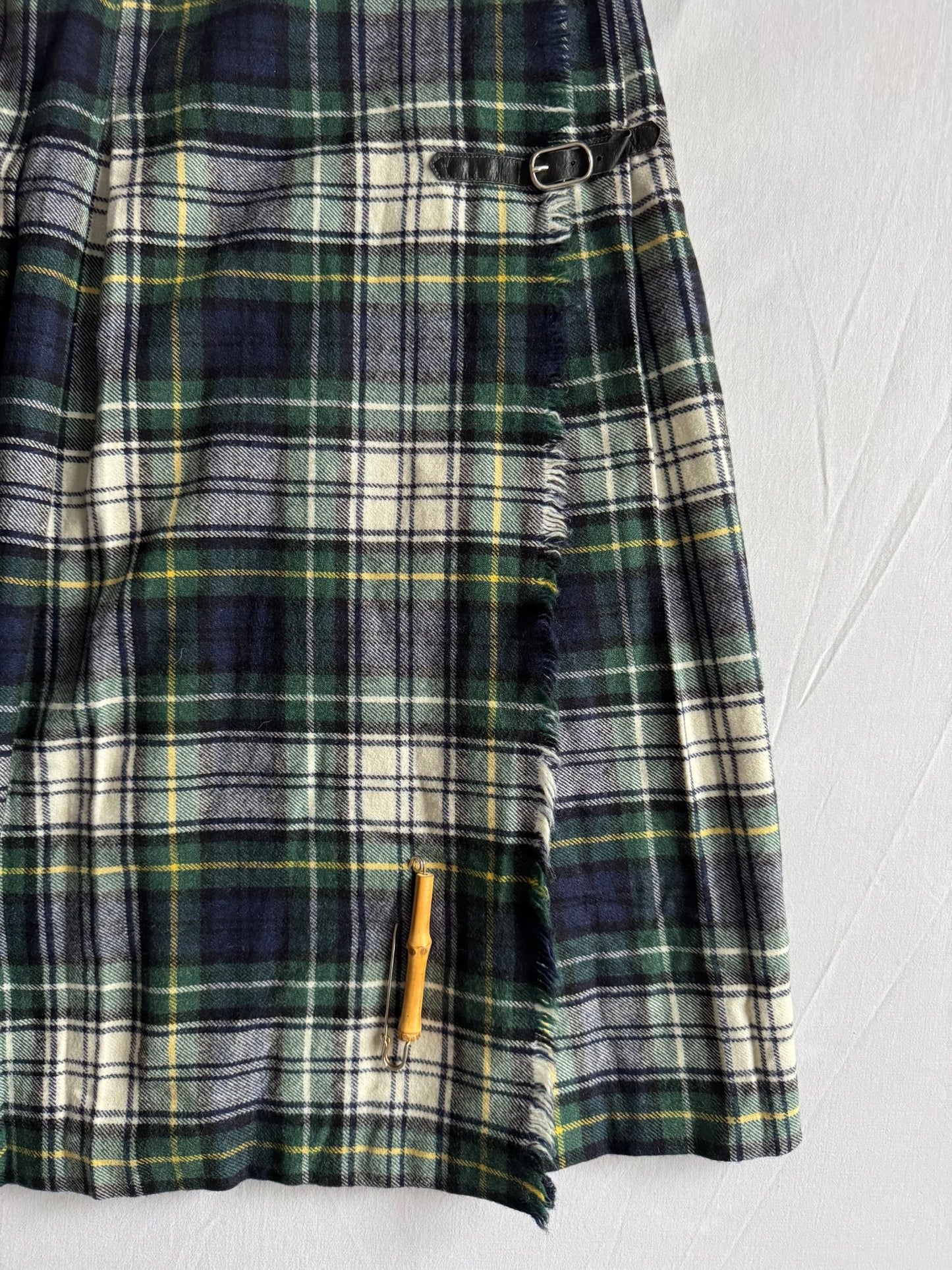 🏴󠁧󠁢󠁳󠁣󠁴󠁿 Fustă Vintage din Lână cu Model Tartan – XS (IT 40) - anbracaminte
