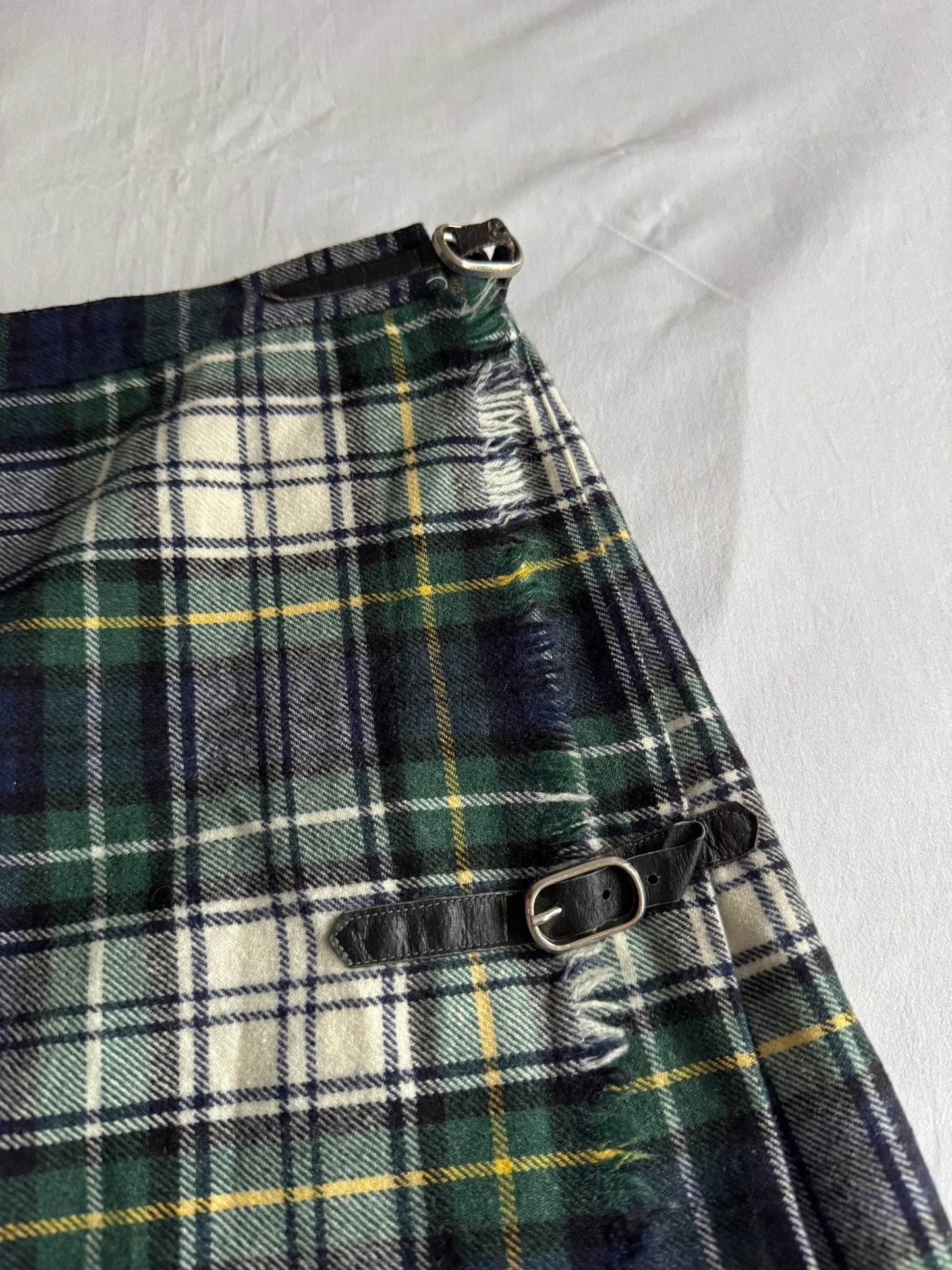 🏴󠁧󠁢󠁳󠁣󠁴󠁿 Fustă Vintage din Lână cu Model Tartan – XS (IT 40) - anbracaminte
