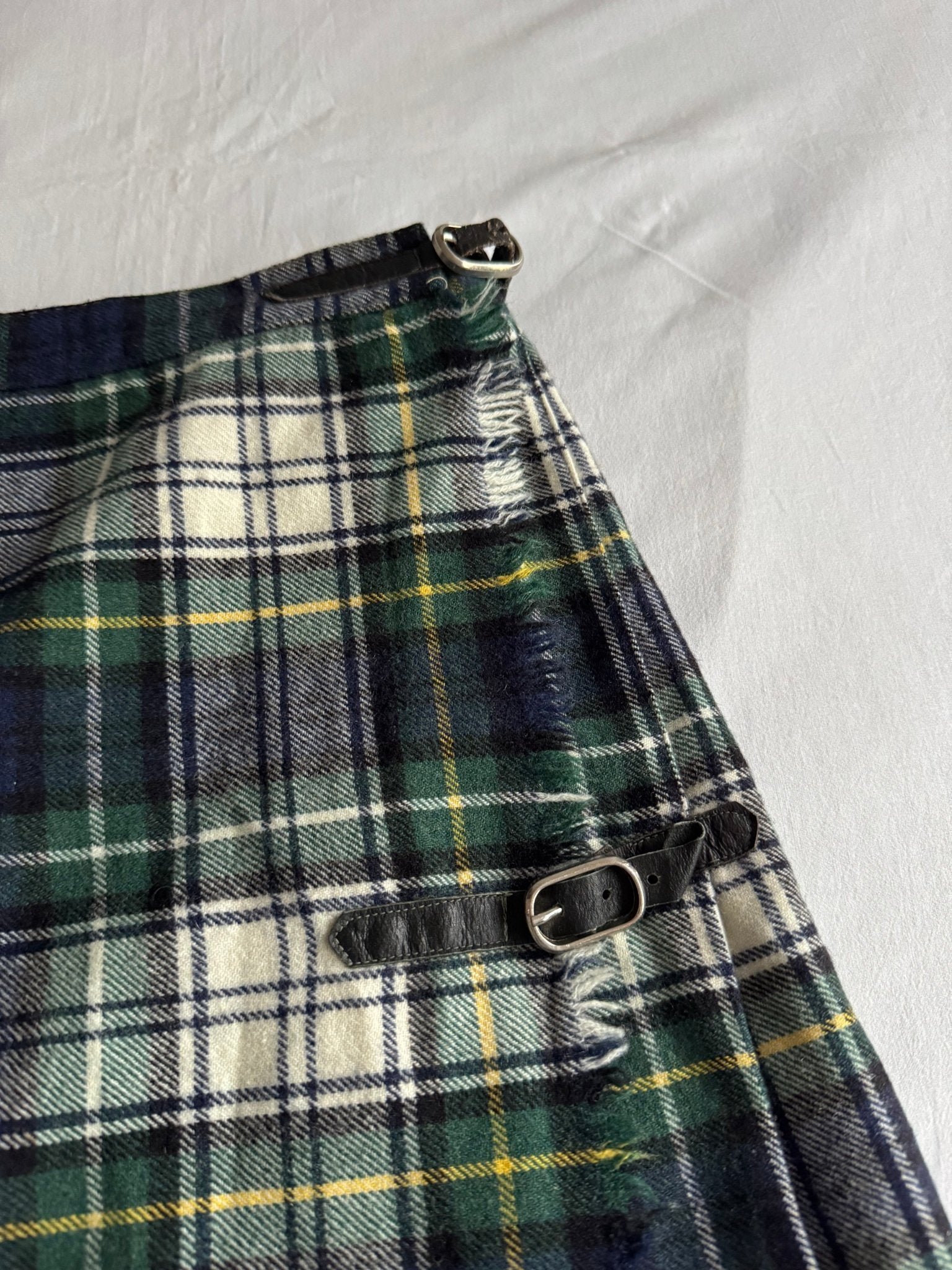 🏴󠁧󠁢󠁳󠁣󠁴󠁿 Fustă Vintage din Lână cu Model Tartan – XS (IT 40) - anbracaminte