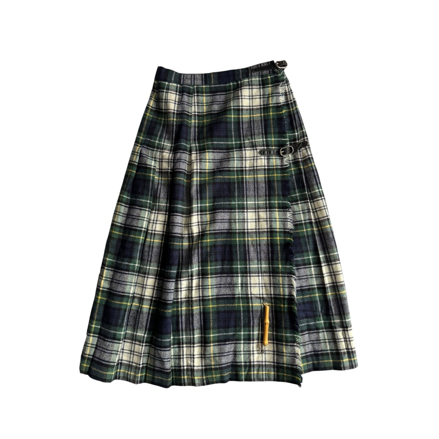 🏴󠁧󠁢󠁳󠁣󠁴󠁿 Fustă Vintage din Lână cu Model Tartan – XS (IT 40) - anbracaminte