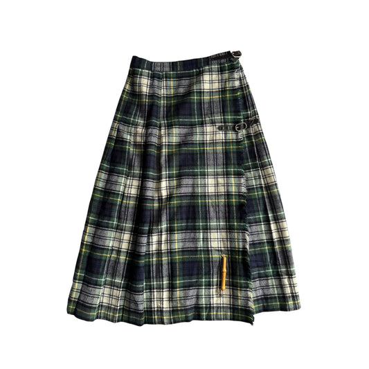 🏴󠁧󠁢󠁳󠁣󠁴󠁿 Fustă Vintage din Lână cu Model Tartan – XS (IT 40) - anbracaminte