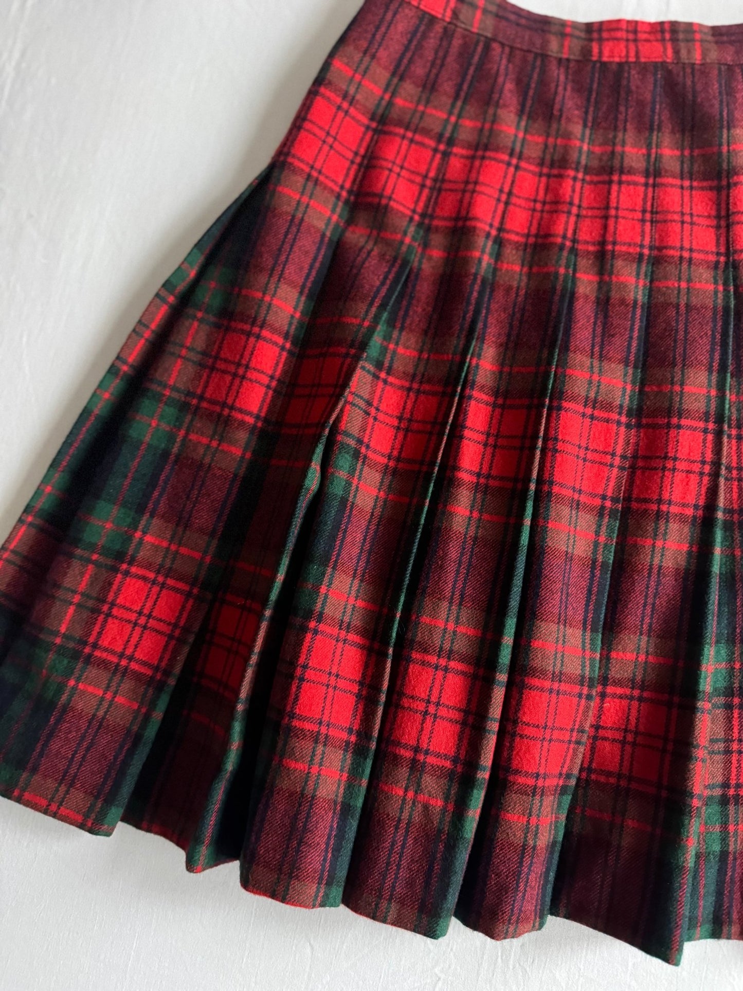 🧵 Fustă Vintage din Lână cu Print Tartan (mărime S estimată) - anbracaminte