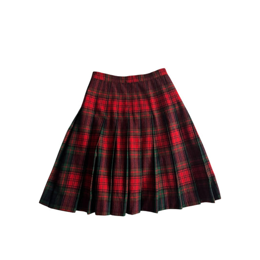 🧵 Fustă Vintage din Lână cu Print Tartan (mărime S estimată) - anbracaminte