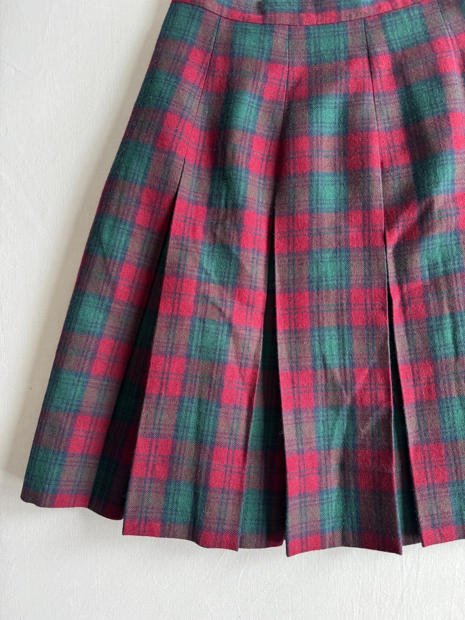 🏴󠁧󠁢󠁳󠁣󠁴󠁿 Fustă Vintage din Lână Scottish Tartan – aprox. XS - anbracaminte