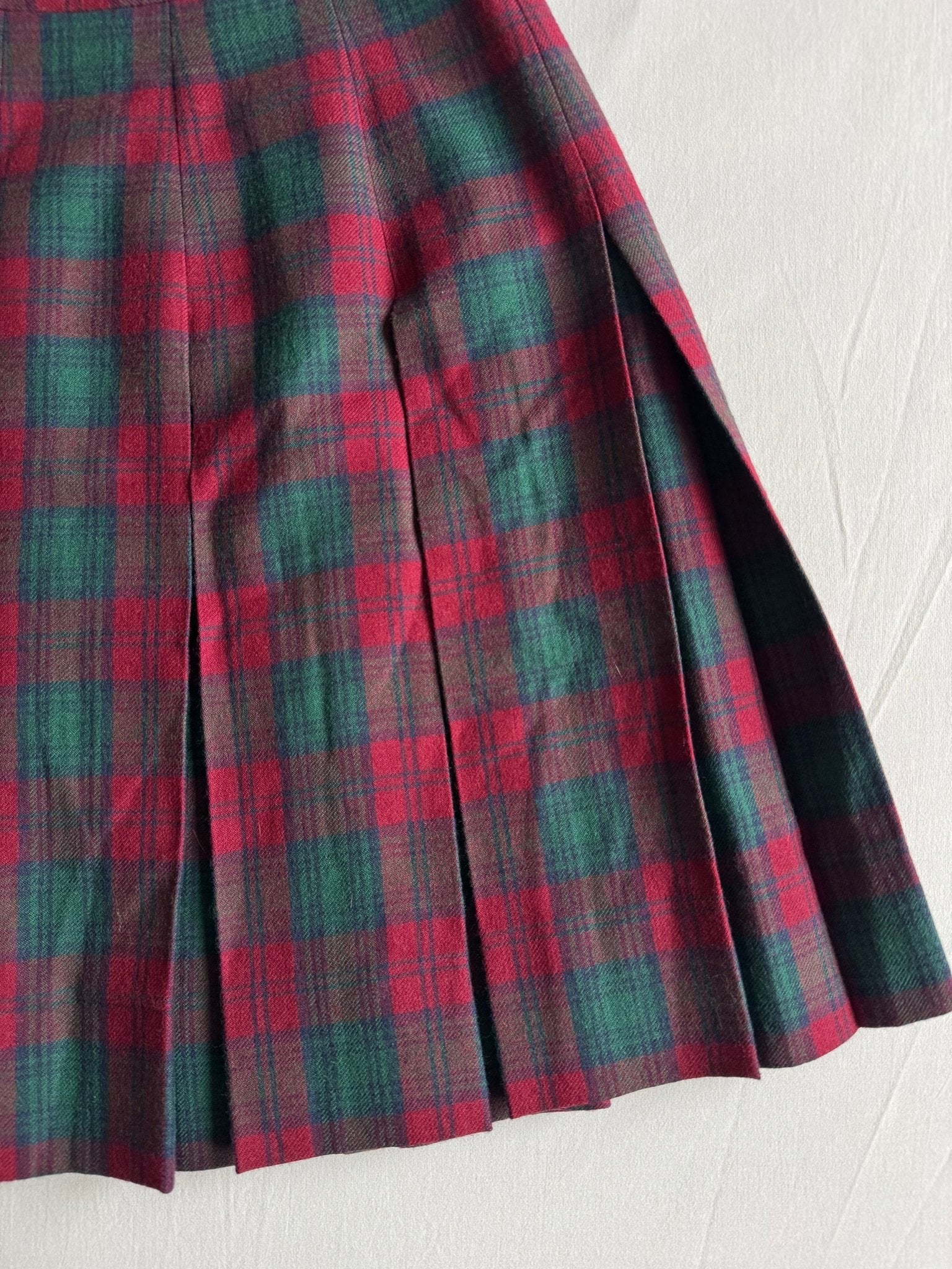 🏴󠁧󠁢󠁳󠁣󠁴󠁿 Fustă Vintage din Lână Scottish Tartan – aprox. XS - anbracaminte