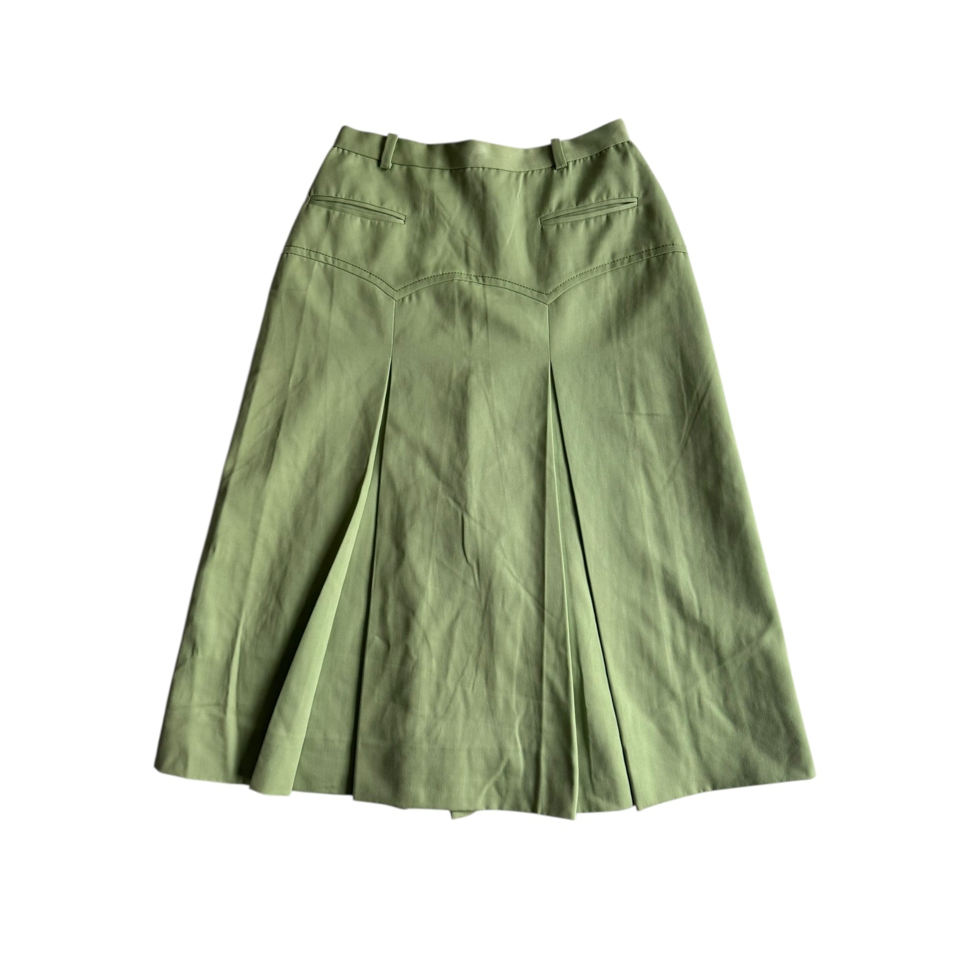 🍵 Fustă Vintage din Lână – Verde Fistic – Marimea M - anbracaminte