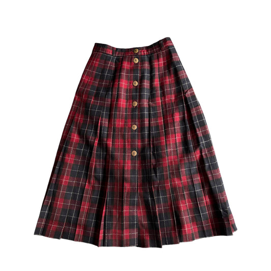 🧍‍♀️ Fustă Vintage din Lână Virgină Tartan – S (IT 42) - anbracaminte