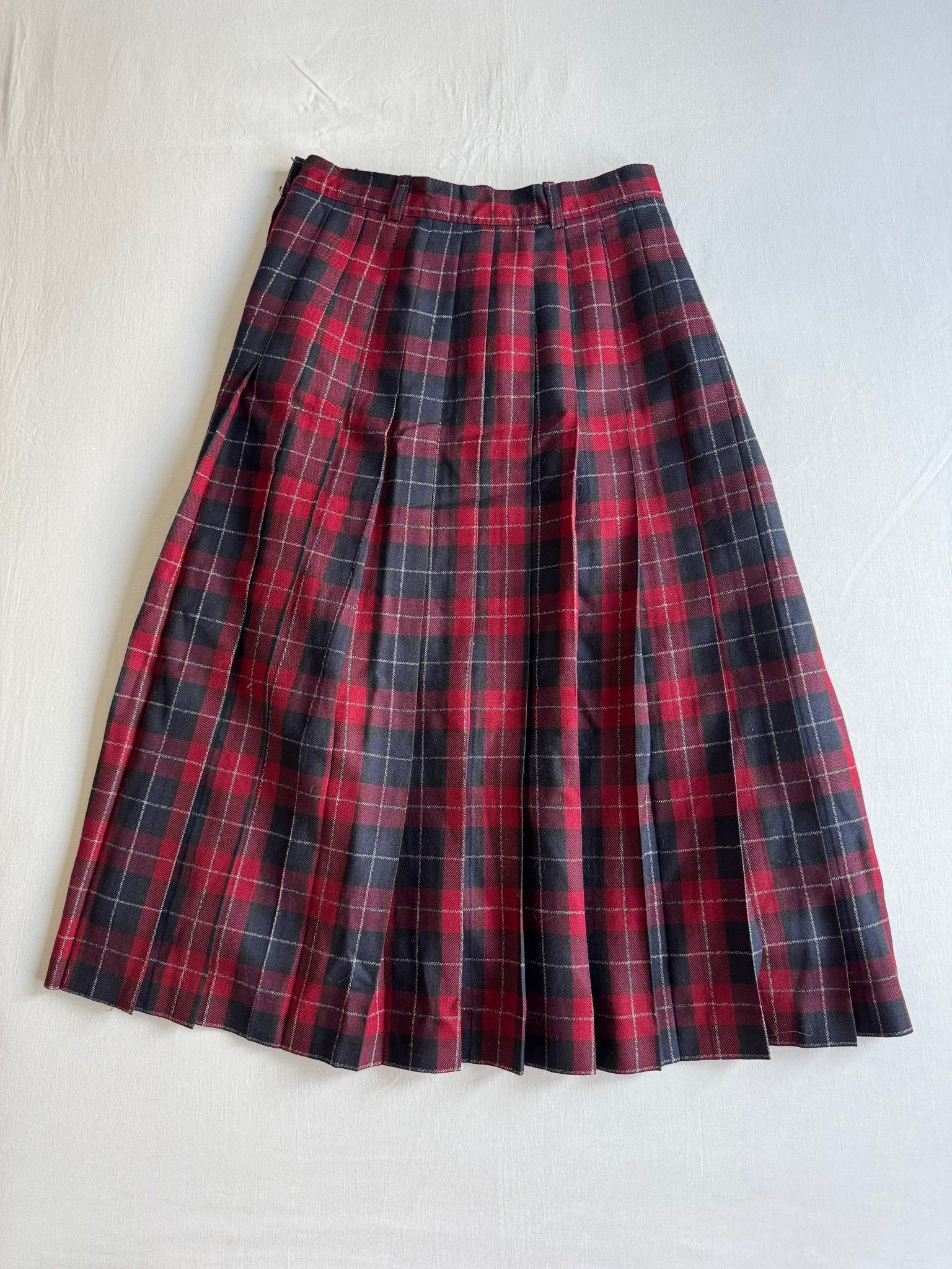 🧍‍♀️ Fustă Vintage din Lână Virgină Tartan – S (IT 42) - anbracaminte