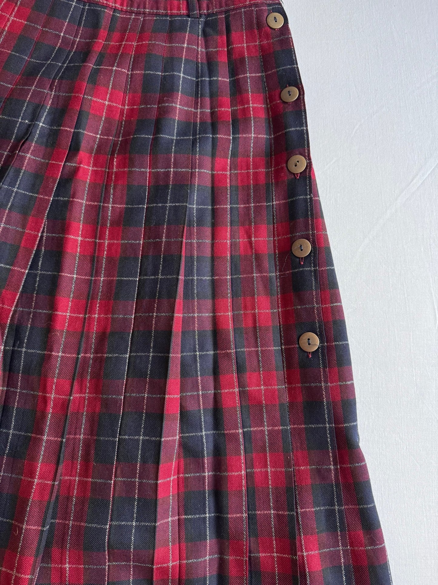 🧍‍♀️ Fustă Vintage din Lână Virgină Tartan – S (IT 42) - anbracaminte