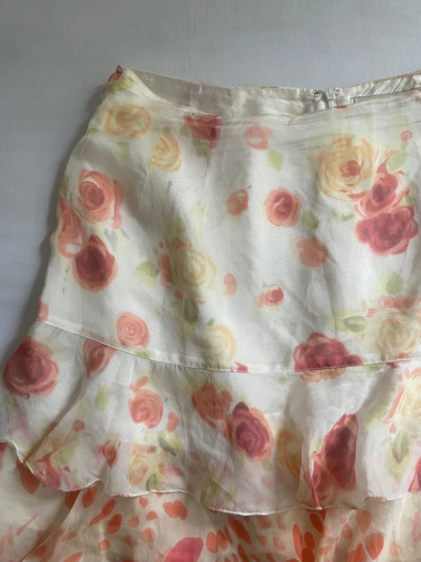 Fustă Vintage din Mătase – Rose Print – Mărime M 🌹✨ - anbracaminte