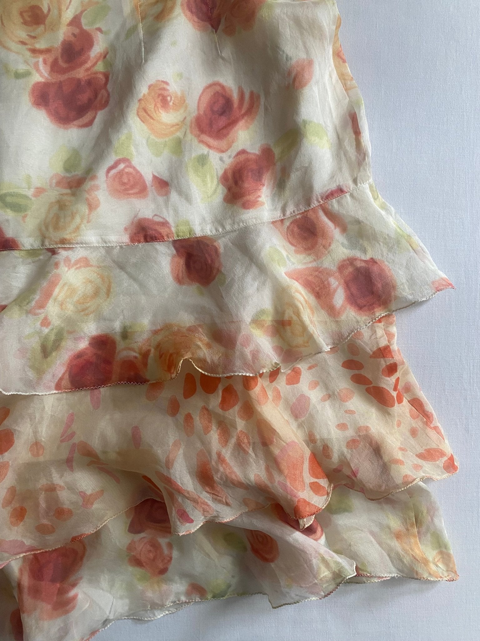 Fustă Vintage din Mătase – Rose Print – Mărime M 🌹✨ - anbracaminte