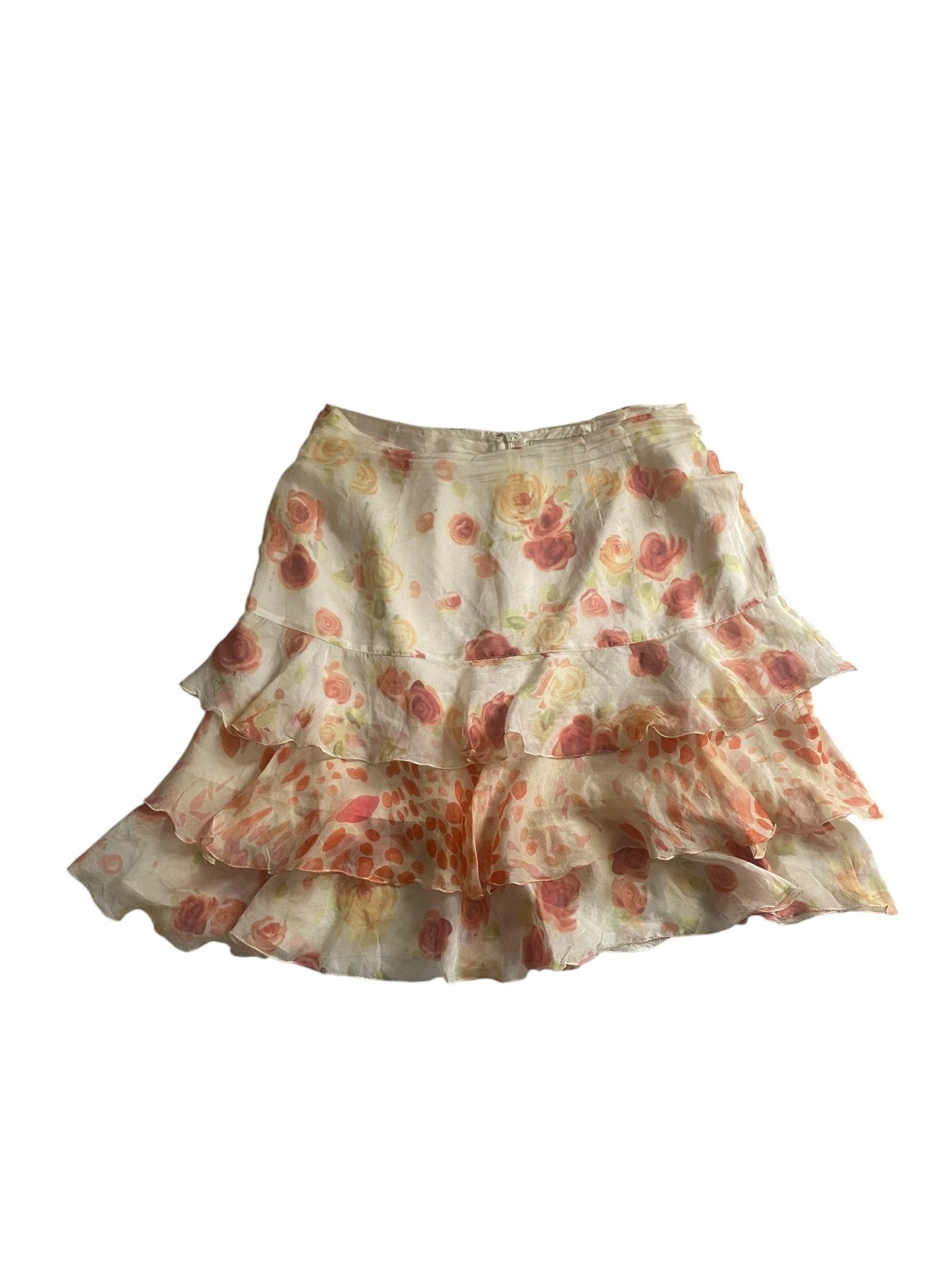 Fustă Vintage din Mătase – Rose Print – Mărime M 🌹✨ - anbracaminte
