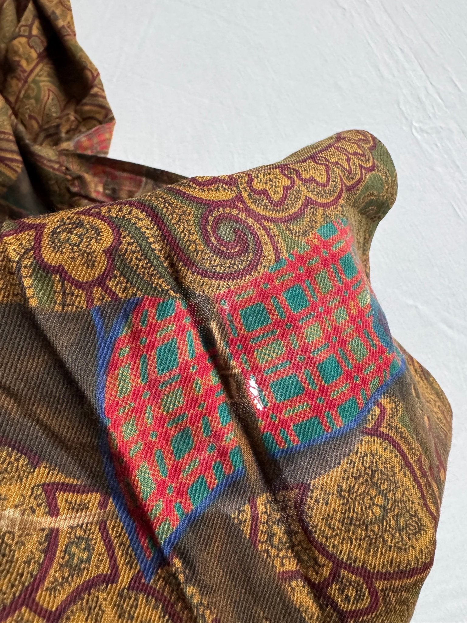 👗 Fustă Vintage Escada din Lână Virgină & Mătase cu Imprimeu Paisley și Cai – EU 36 (S Femei) - anbracaminte