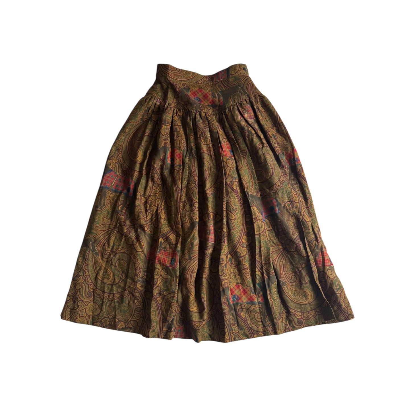 👗 Fustă Vintage Escada din Lână Virgină & Mătase cu Imprimeu Paisley și Cai – EU 36 (S Femei) - anbracaminte