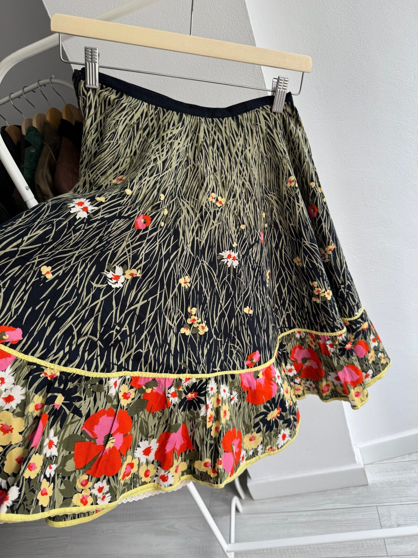 🌸 Fustă Vintage Floral – Bumbac – XS/S Damă - anbracaminte