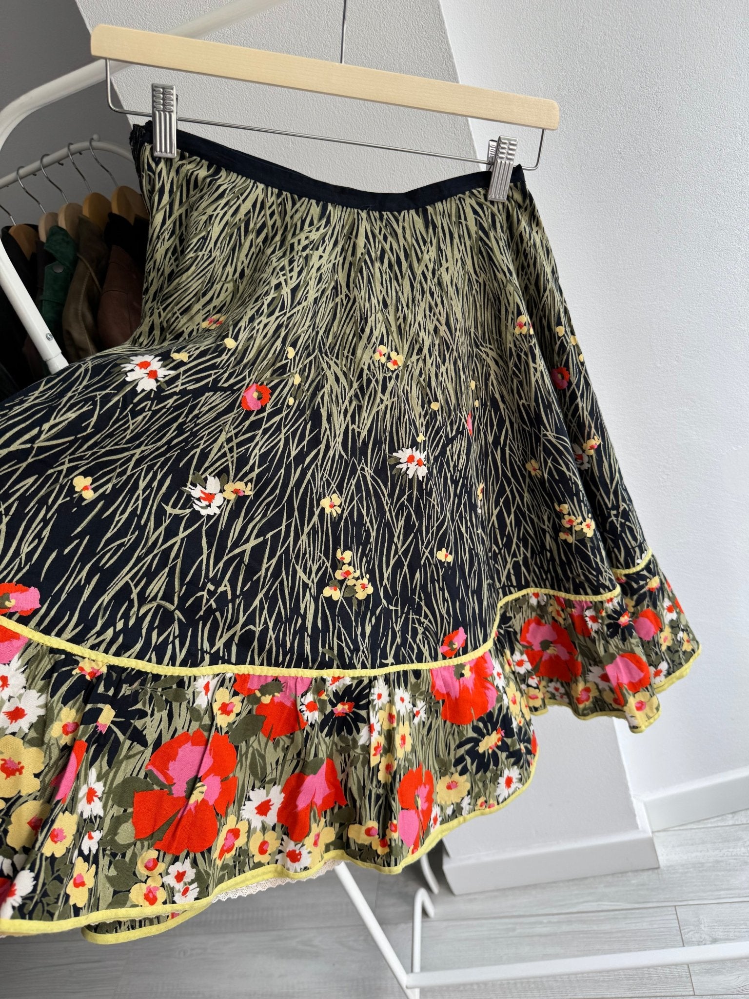 🌸 Fustă Vintage Floral – Bumbac – XS/S Damă - anbracaminte