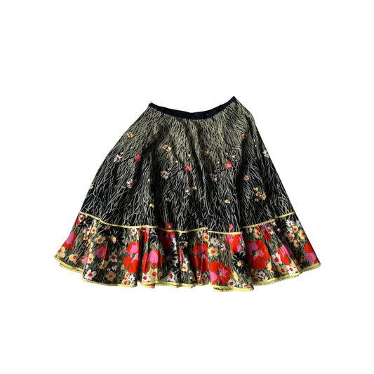 🌸 Fustă Vintage Floral – Bumbac – XS/S Damă - anbracaminte