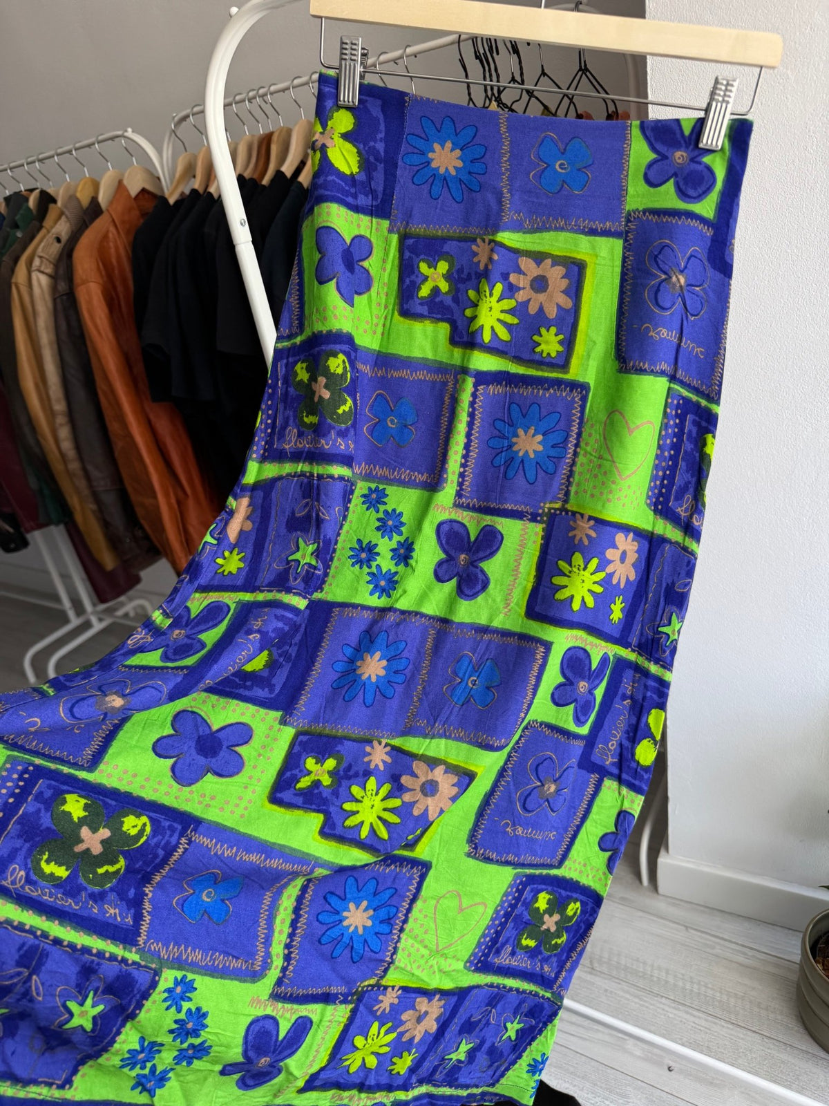 ☀️ Fustă Vintage Floral cu Print – S Damă - anbracaminte