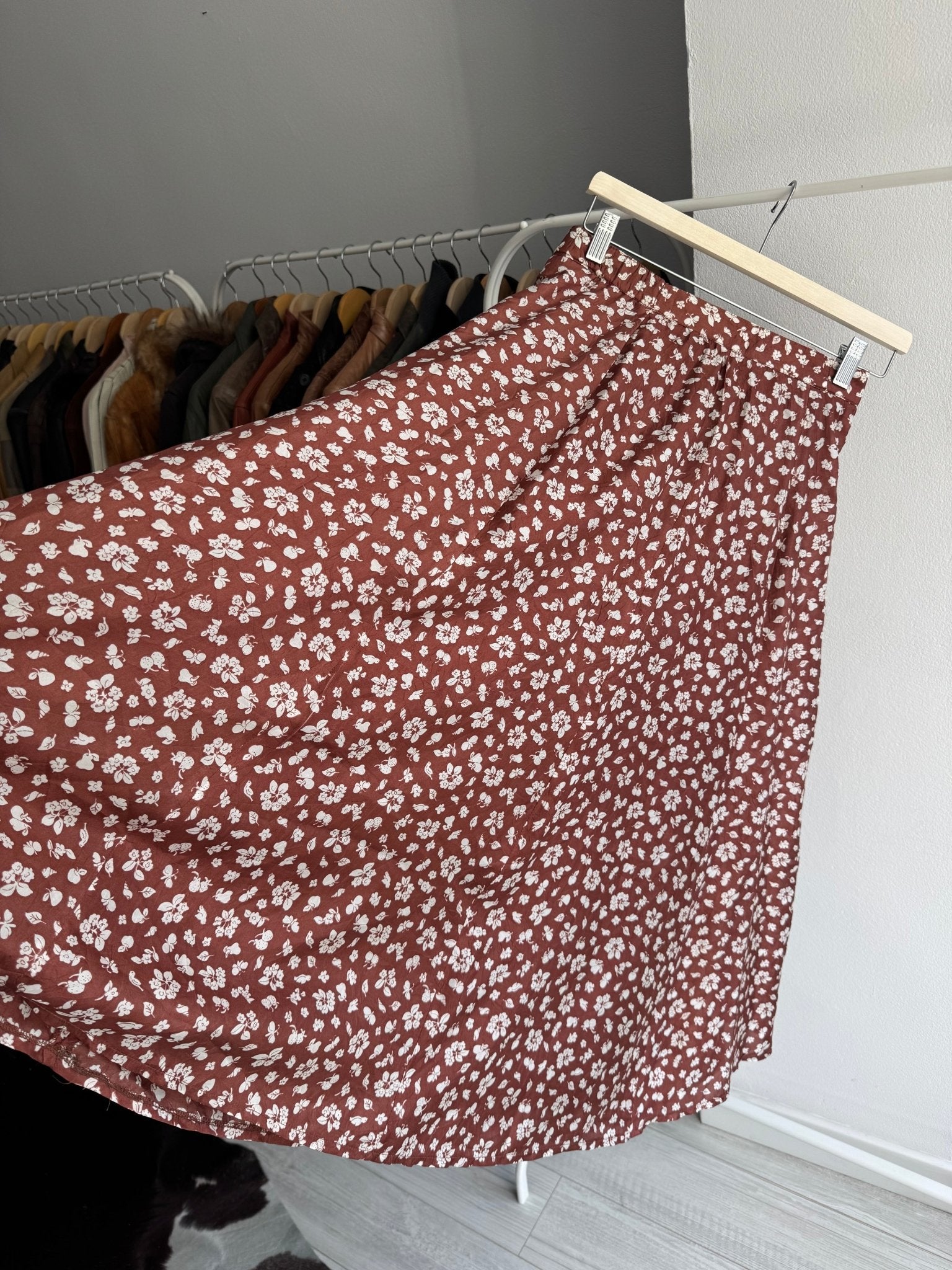 🌸 Fustă Vintage Floral din Mătase – IT 44 (M Damă) – Made in Italy - anbracaminte