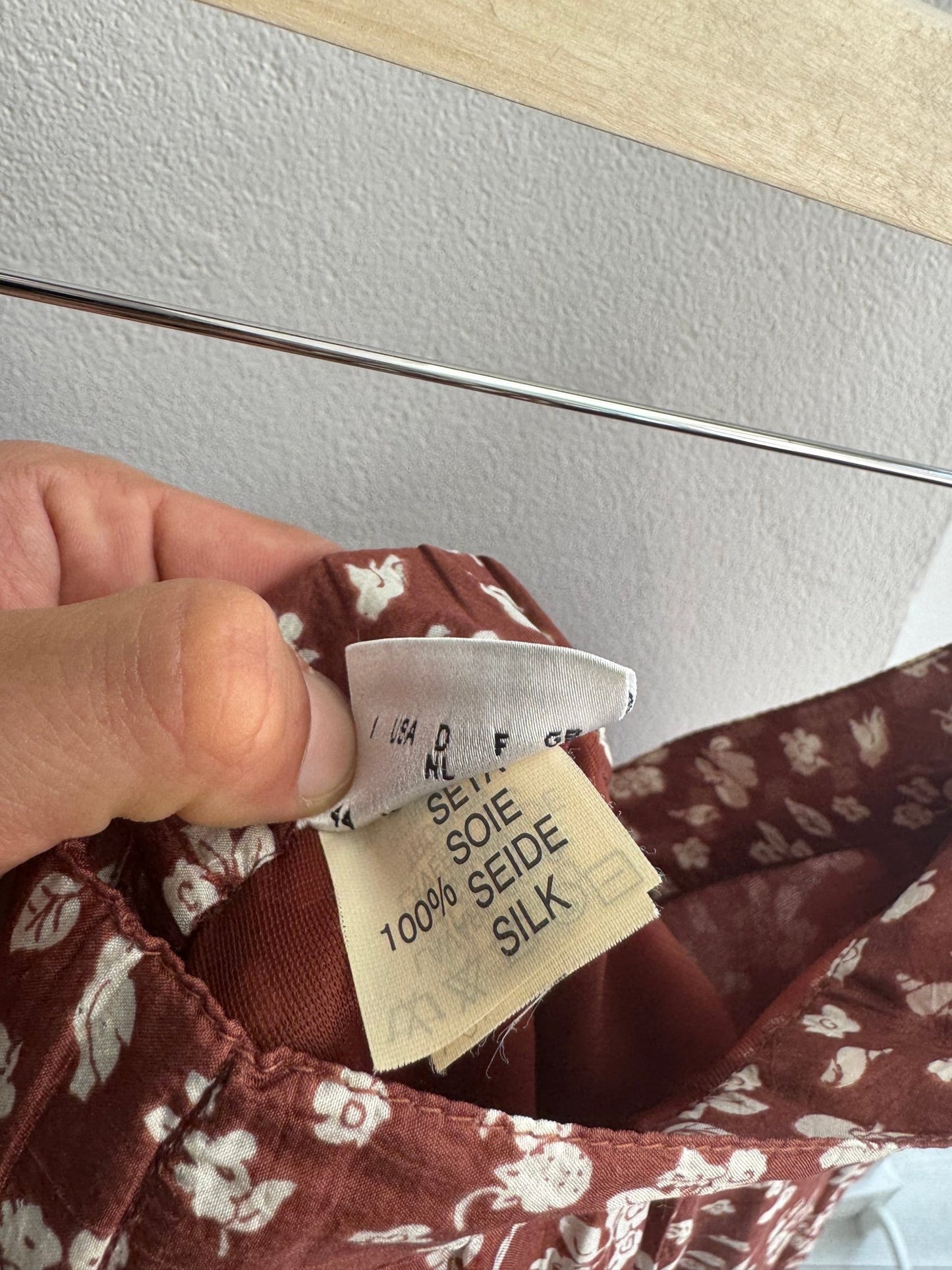 🌸 Fustă Vintage Floral din Mătase – IT 44 (M Damă) – Made in Italy - anbracaminte