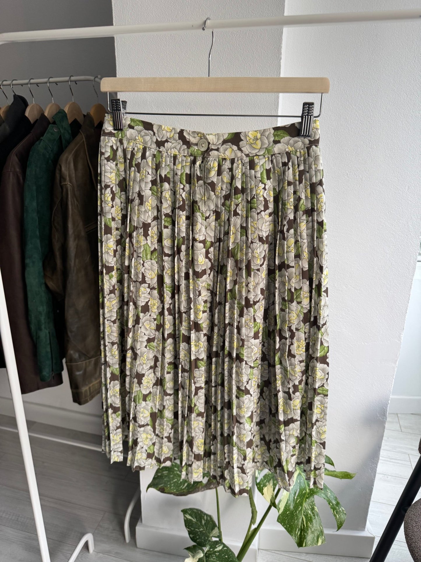 ✨ Fustă Vintage Floral Plisată – S/M Damă - anbracaminte