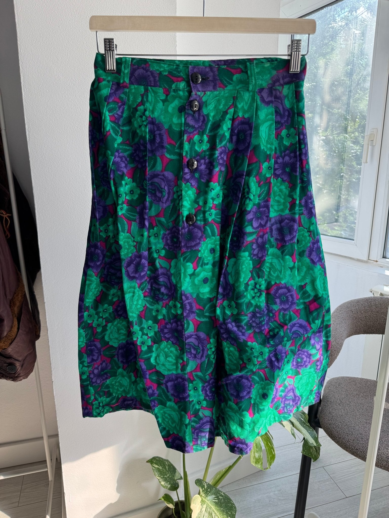 🌸 Fustă Vintage Floral Printed Asimetrică – IT 42 (S Damă) – Made in Italy - anbracaminte