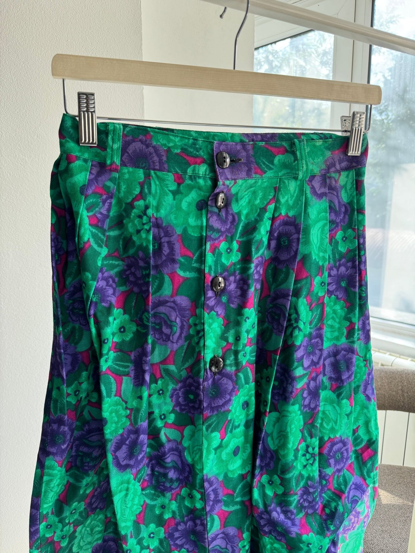 🌸 Fustă Vintage Floral Printed Asimetrică – IT 42 (S Damă) – Made in Italy - anbracaminte