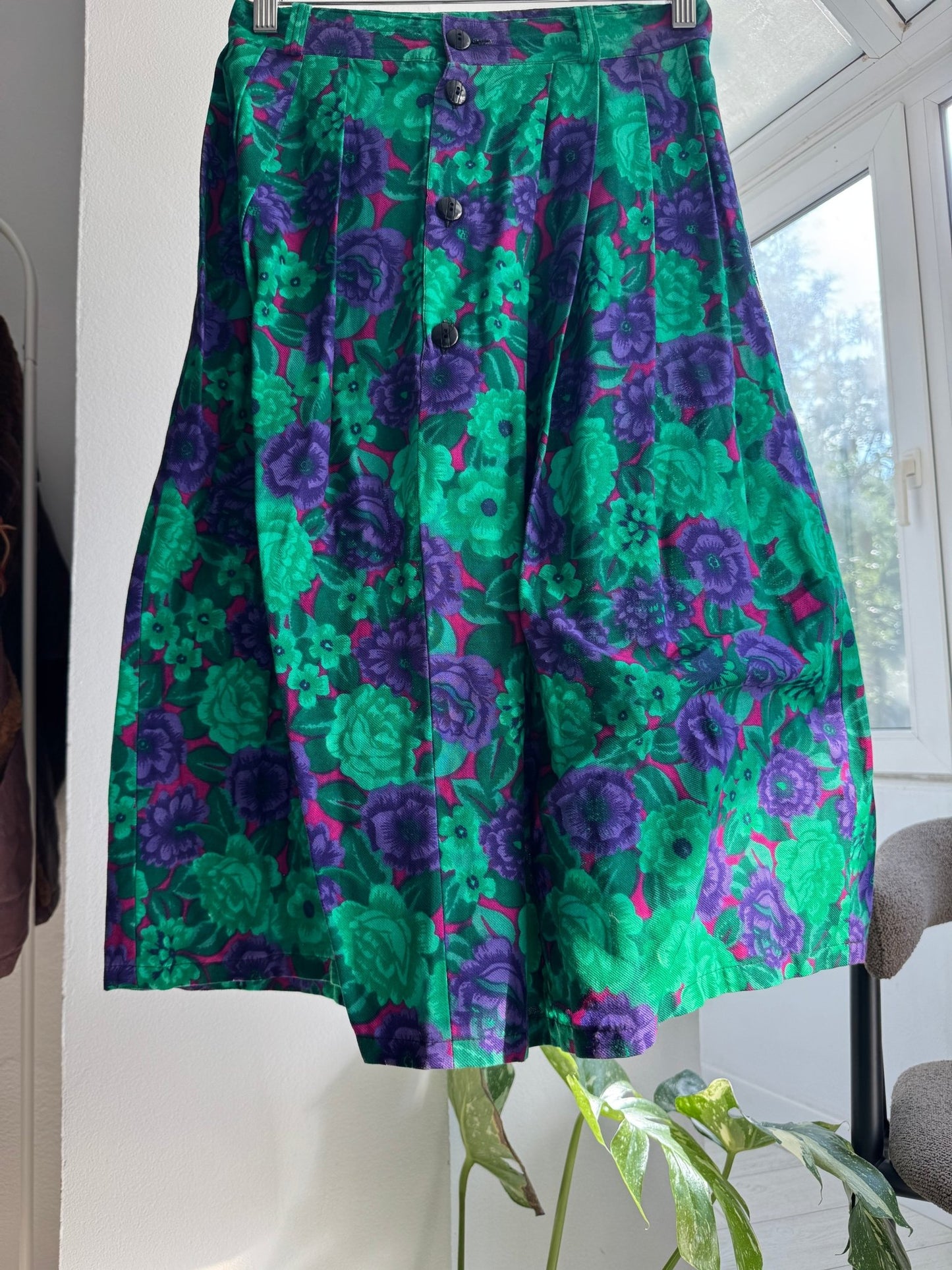 🌸 Fustă Vintage Floral Printed Asimetrică – IT 42 (S Damă) – Made in Italy - anbracaminte