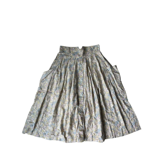 🌸 Fustă Vintage Floral Printed cu Buzunare Laterale – XS/S Damă - anbracaminte