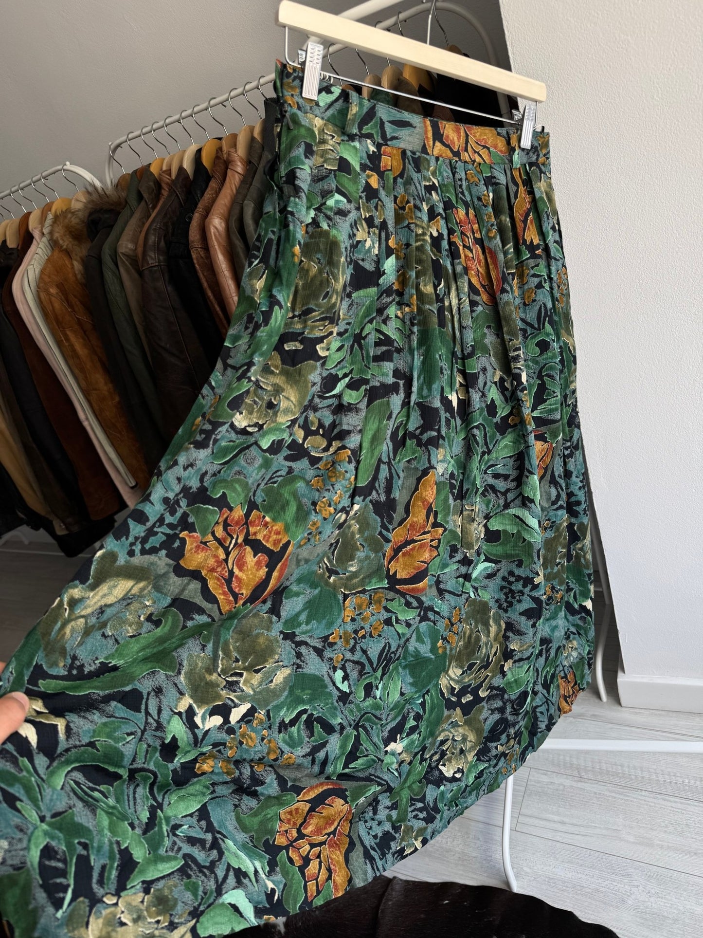 🌸 Fustă Vintage Floral Printed – EU 40 (M/L Damă) - anbracaminte
