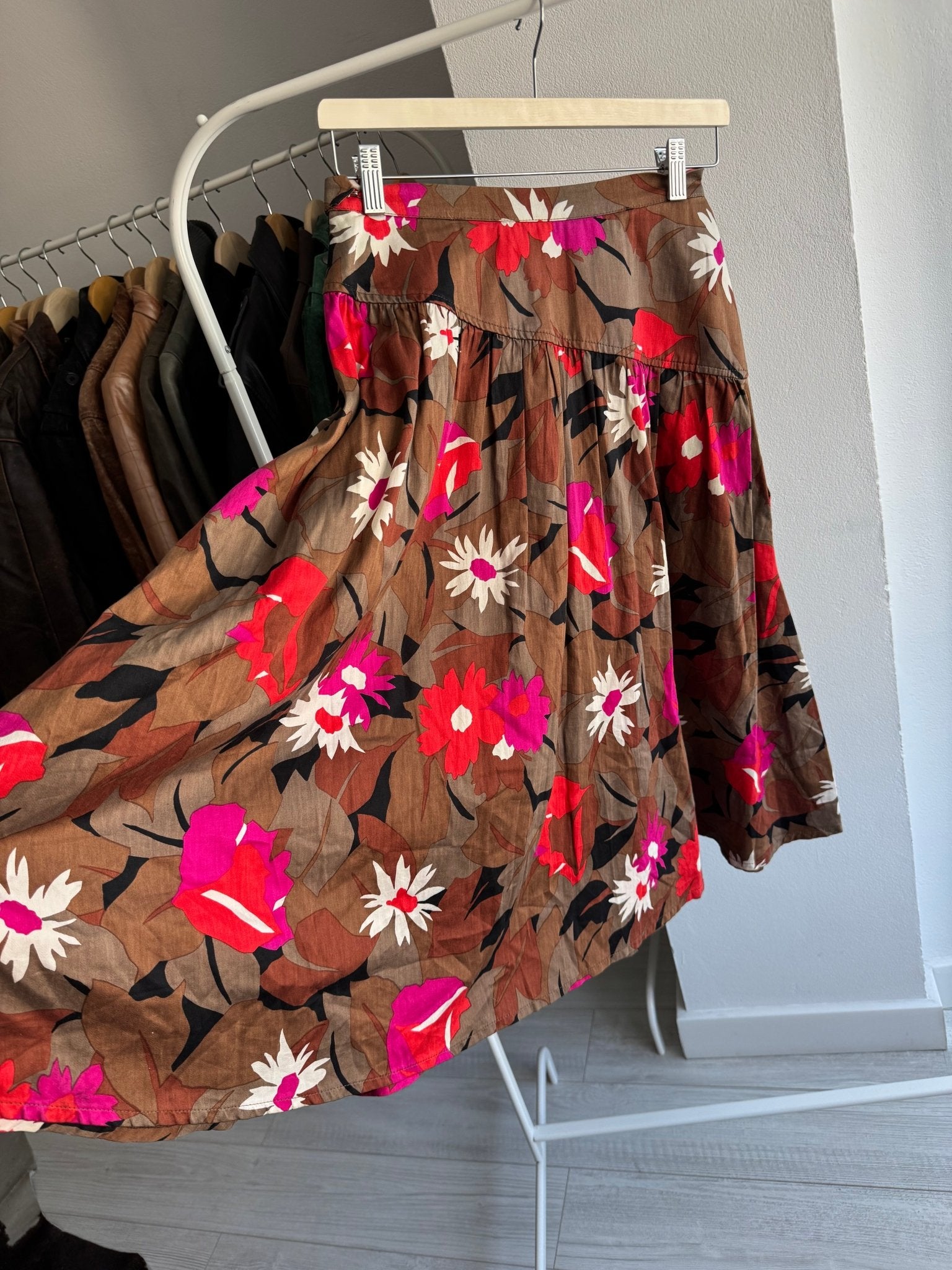 🌸 Fustă Vintage Floral Printed – IT 42 (S Damă) – Made in Italy - anbracaminte