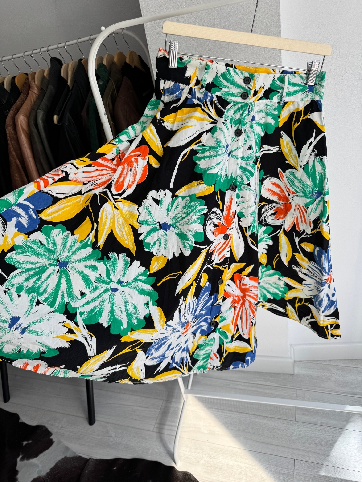 🌸 Fustă Vintage Floral Printed – IT 46 (L) – Made in Italy - anbracaminte