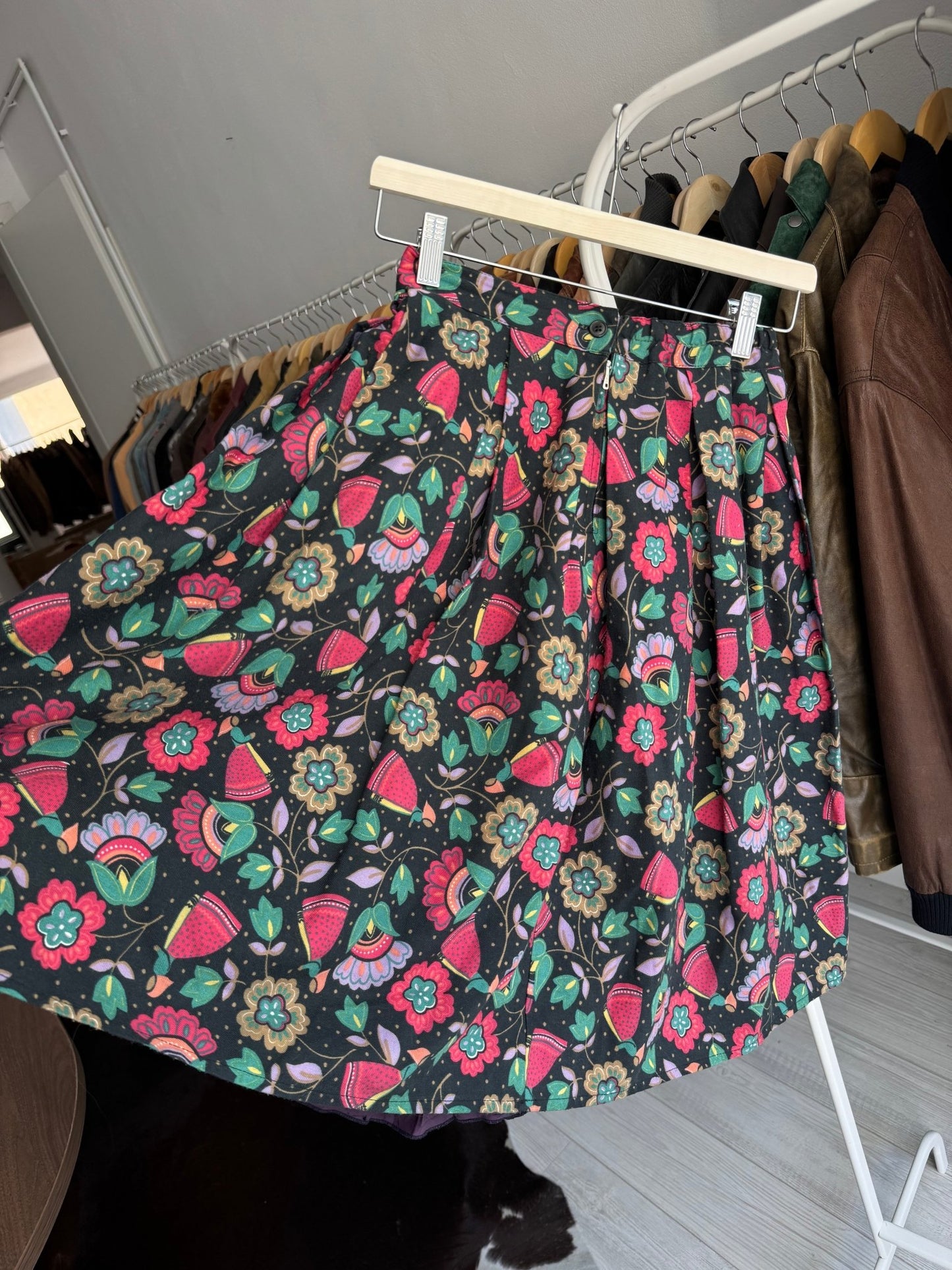 🌸 Fustă Vintage Floral Printed – XS/S Damă - anbracaminte