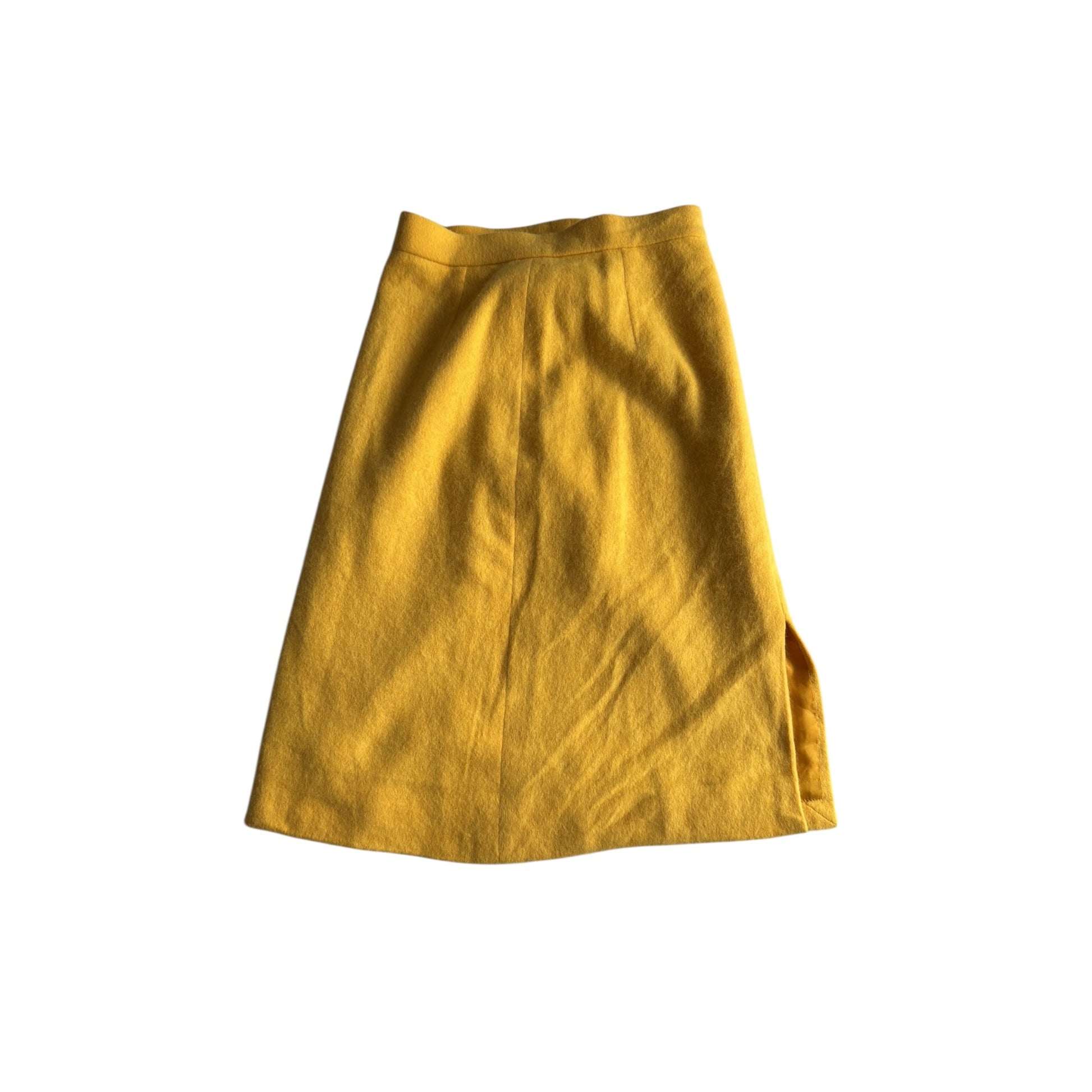🧵 Fustă Vintage Galbenă / Cașmir (Mărime estimată S - M) - anbracaminte