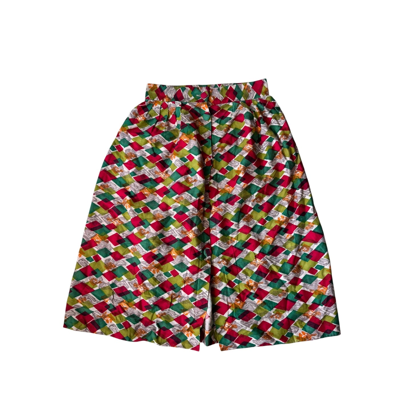 📐 Fustă Vintage Geometric Print cu Buzunare – S/M Damă - anbracaminte