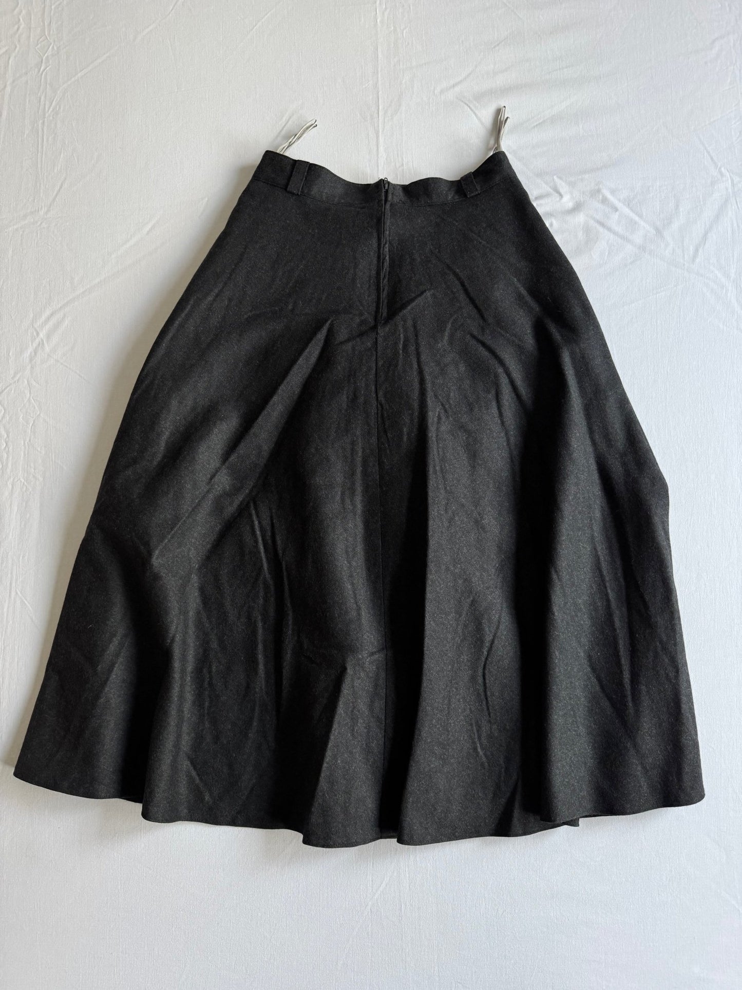🧵 Fustă Vintage Gri Închis din Lână Pură (Mărime EU 36 – S) - anbracaminte