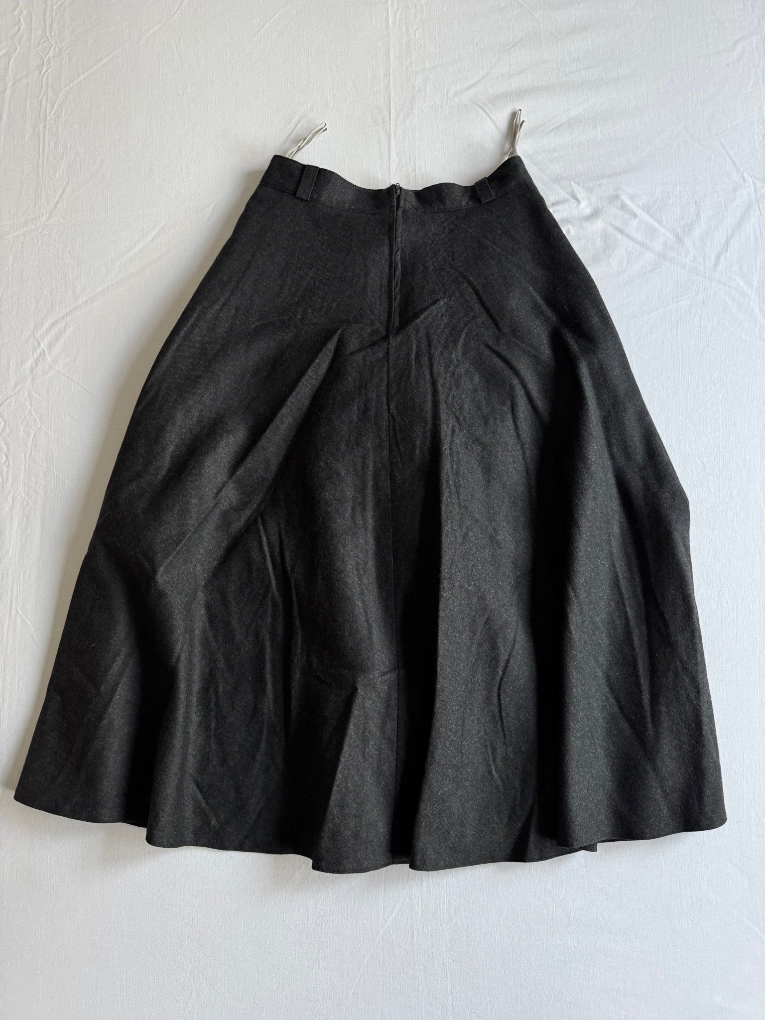 🧵 Fustă Vintage Gri Închis din Lână Pură (Mărime EU 36 – S) - anbracaminte