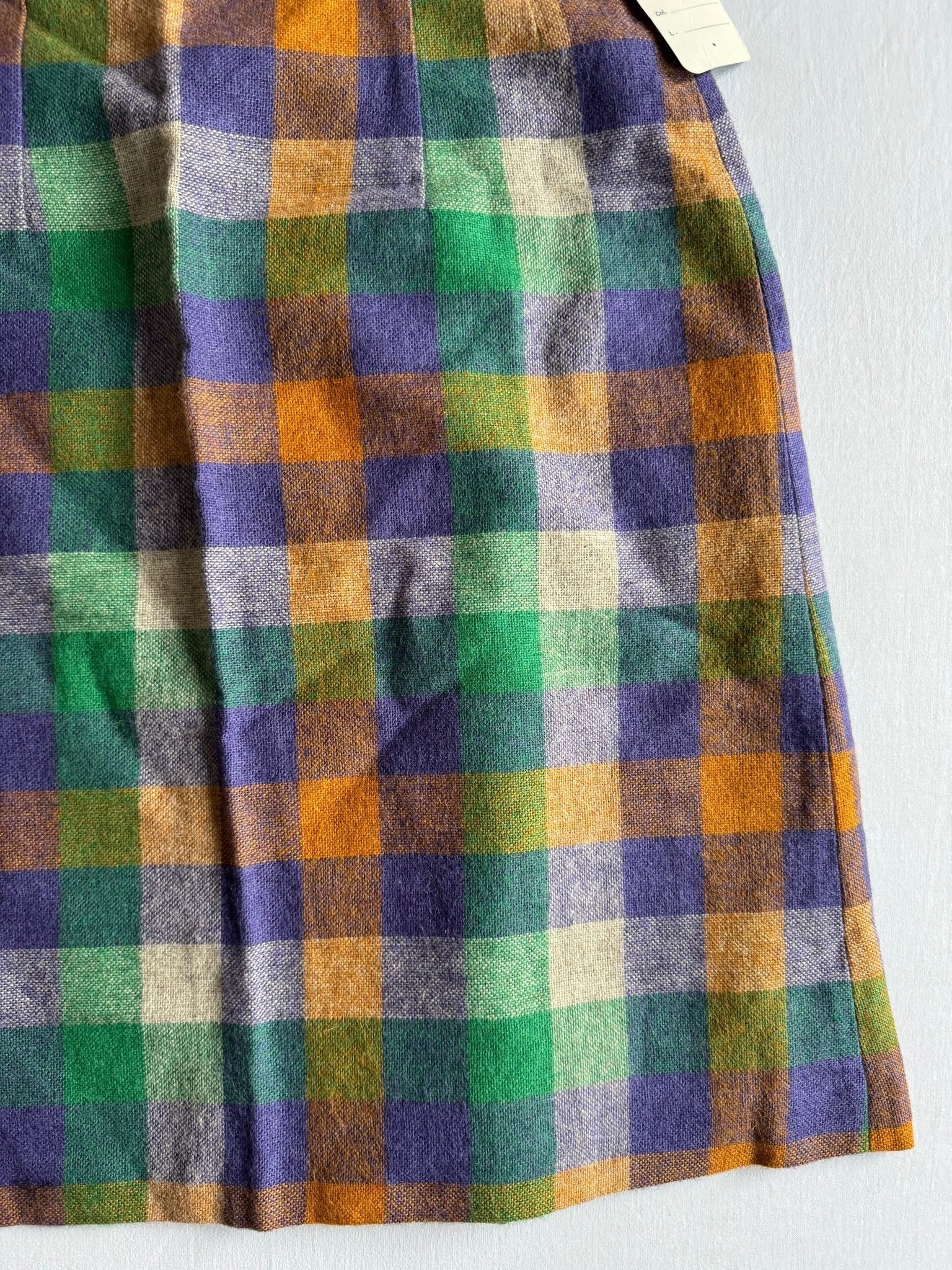 🧶 Fustă Vintage În Carouri din Lână (Mărime IT 42 / S - M) - anbracaminte