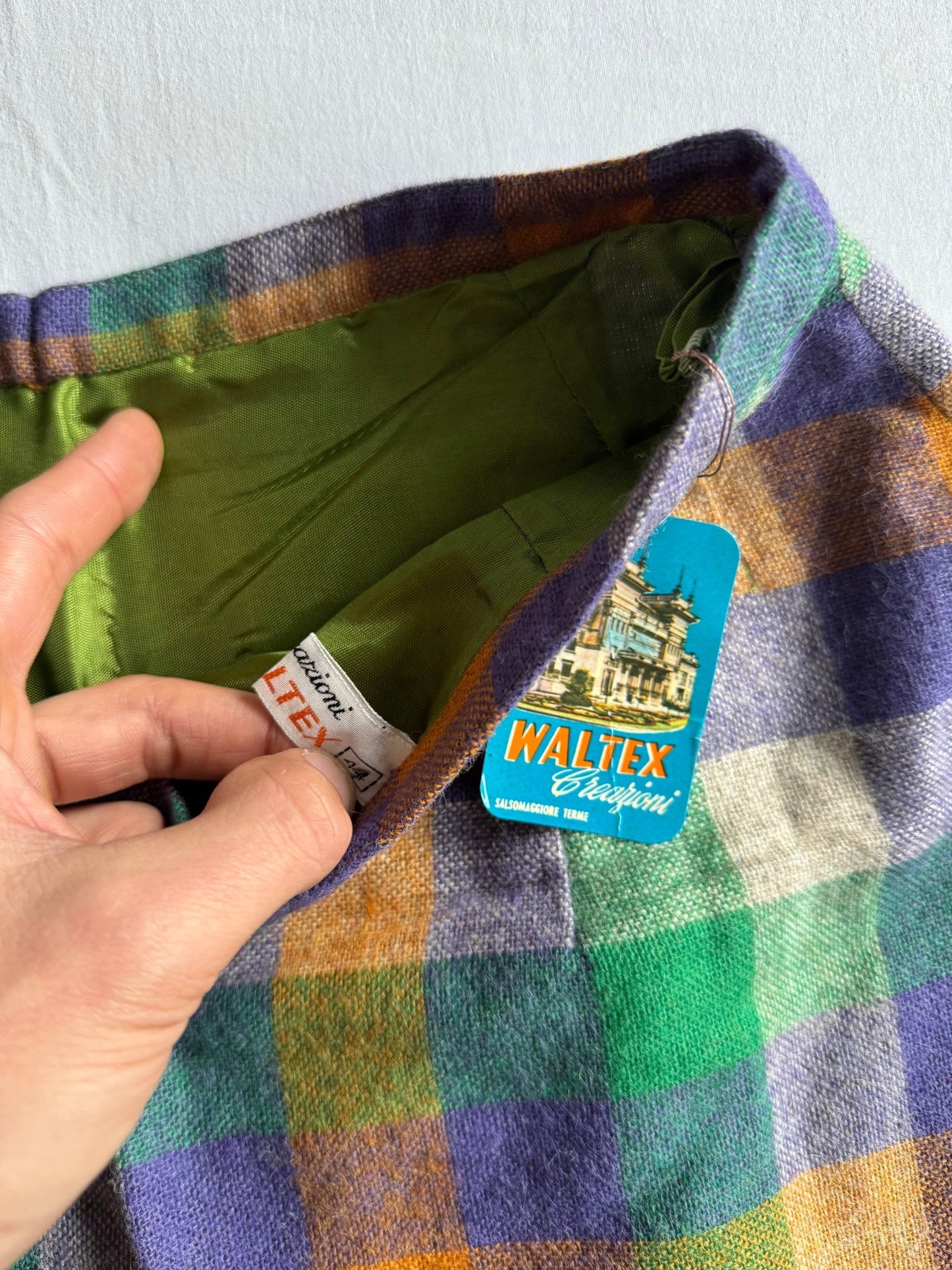 🧶 Fustă Vintage În Carouri din Lână (Mărime IT 42 / S - M) - anbracaminte