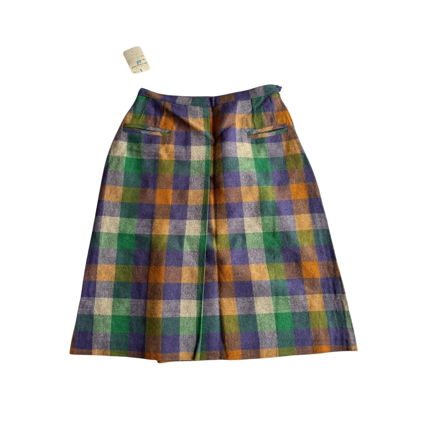 🧶 Fustă Vintage În Carouri din Lână (Mărime IT 42 / S - M) - anbracaminte