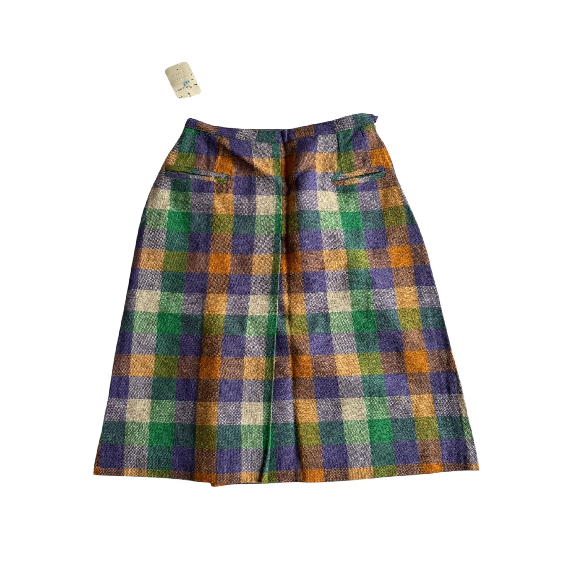 🧶 Fustă Vintage În Carouri din Lână (Mărime IT 42 / S - M) - anbracaminte