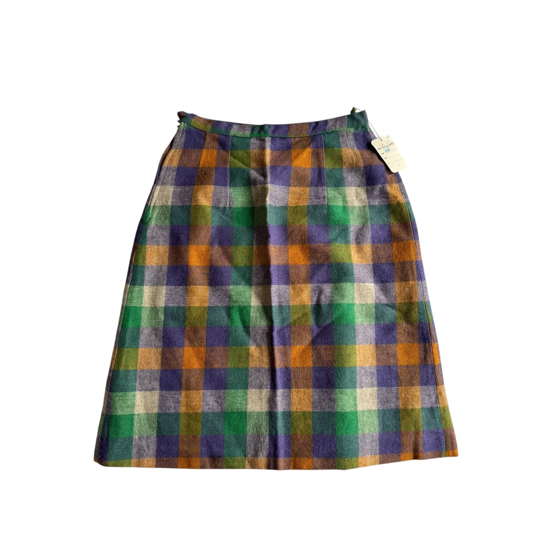 🧶 Fustă Vintage În Carouri din Lână (Mărime IT 42 / S - M) - anbracaminte