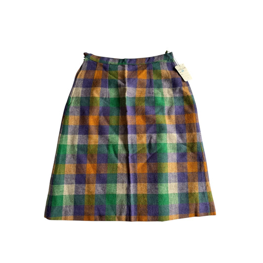 🧶 Fustă Vintage În Carouri din Lână (Mărime IT 42 / S - M) - anbracaminte