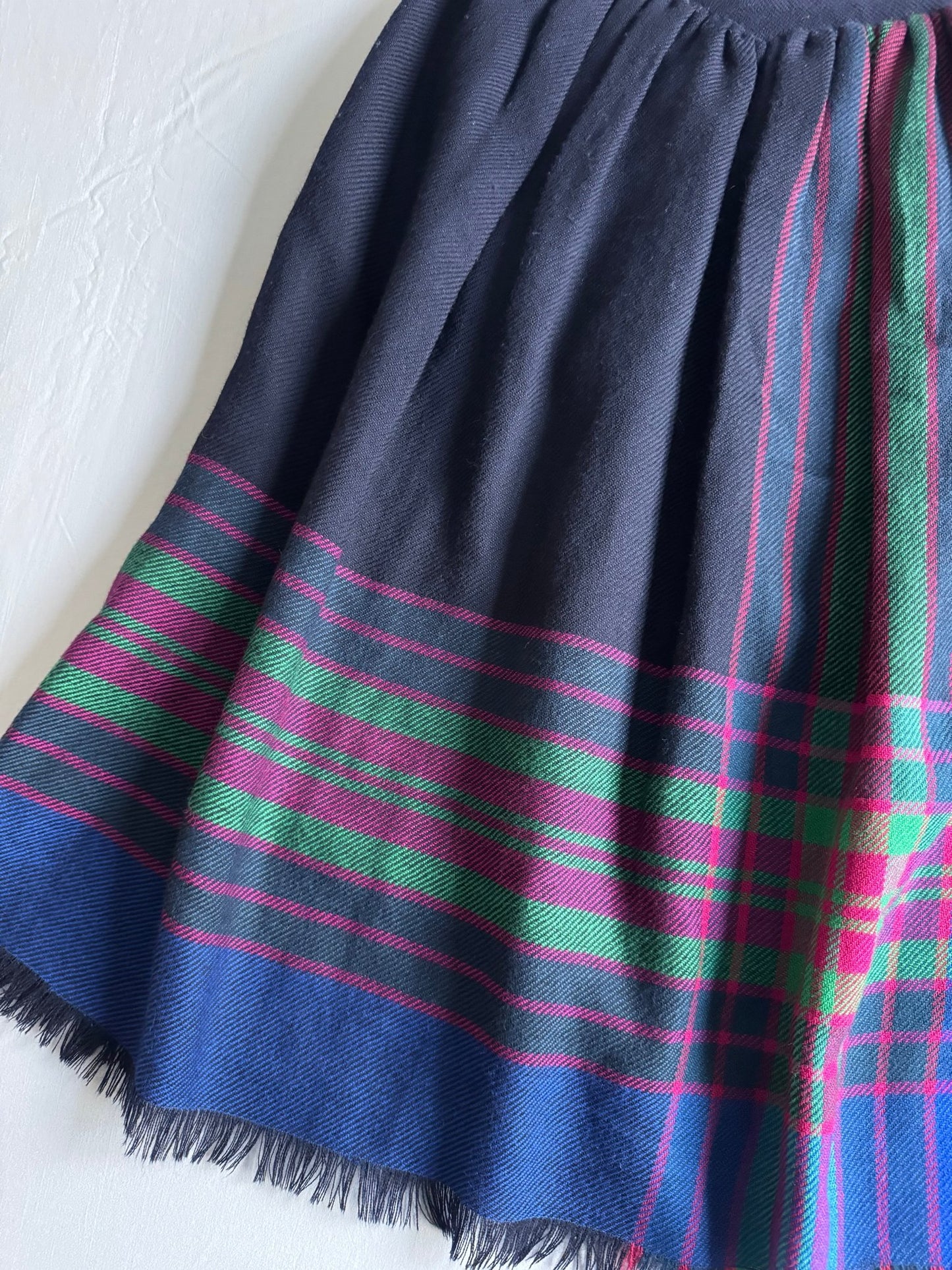 🧵 Fustă Vintage Lână / Imprimeu Tartan (Mărime IT 44 - M/L) - anbracaminte