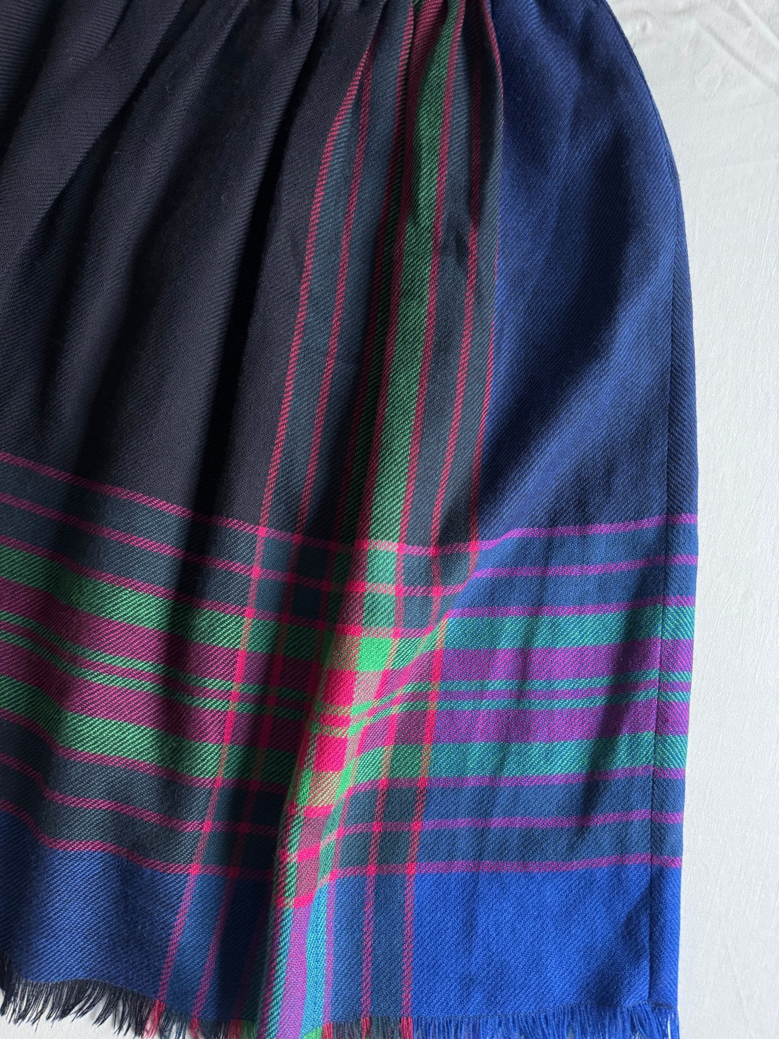 🧵 Fustă Vintage Lână / Imprimeu Tartan (Mărime IT 44 - M/L) - anbracaminte