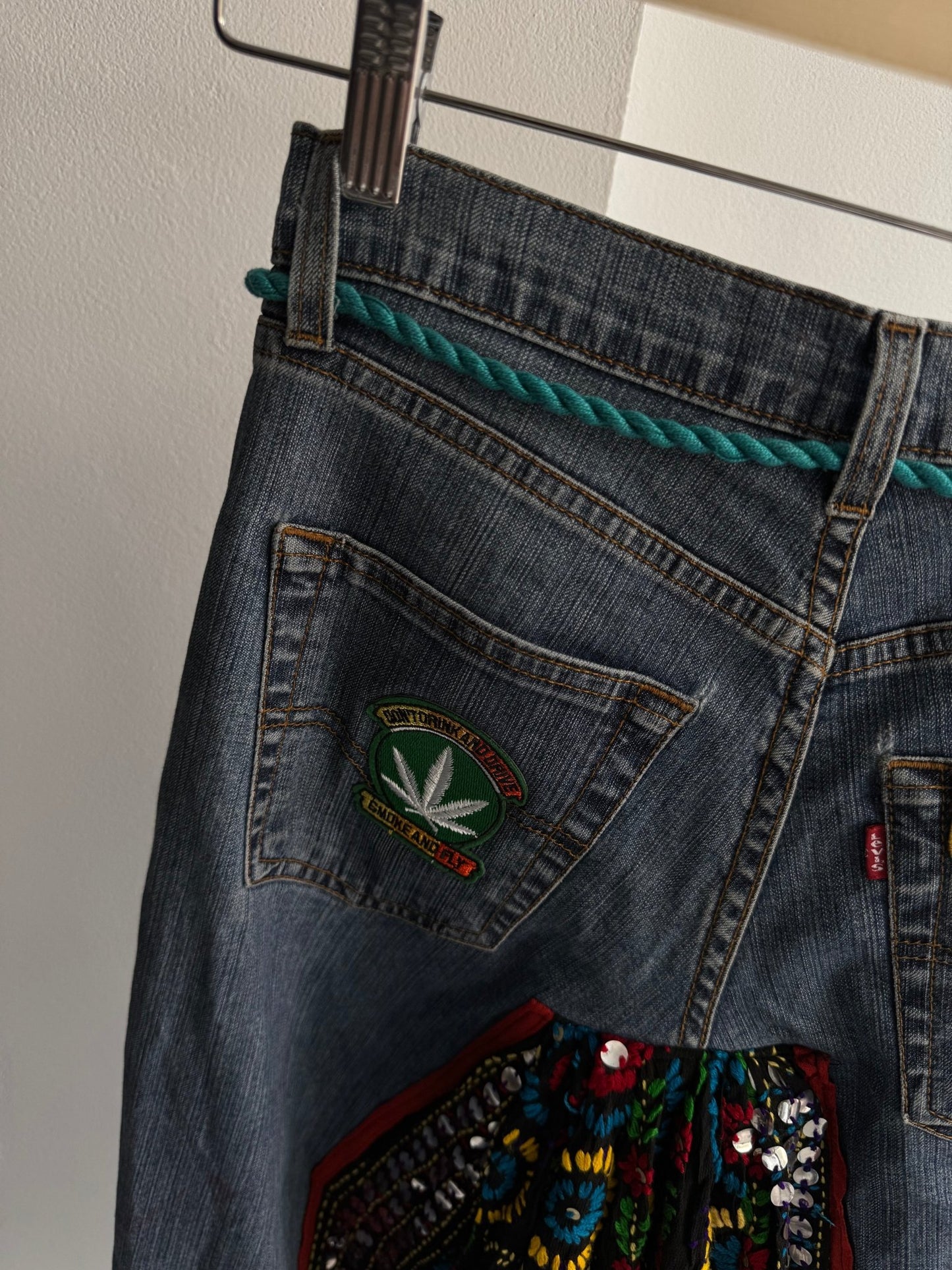 👖 Fustă Vintage Levi’s Reworked – XS/S Damă (Talie Ajustabilă) - anbracaminte